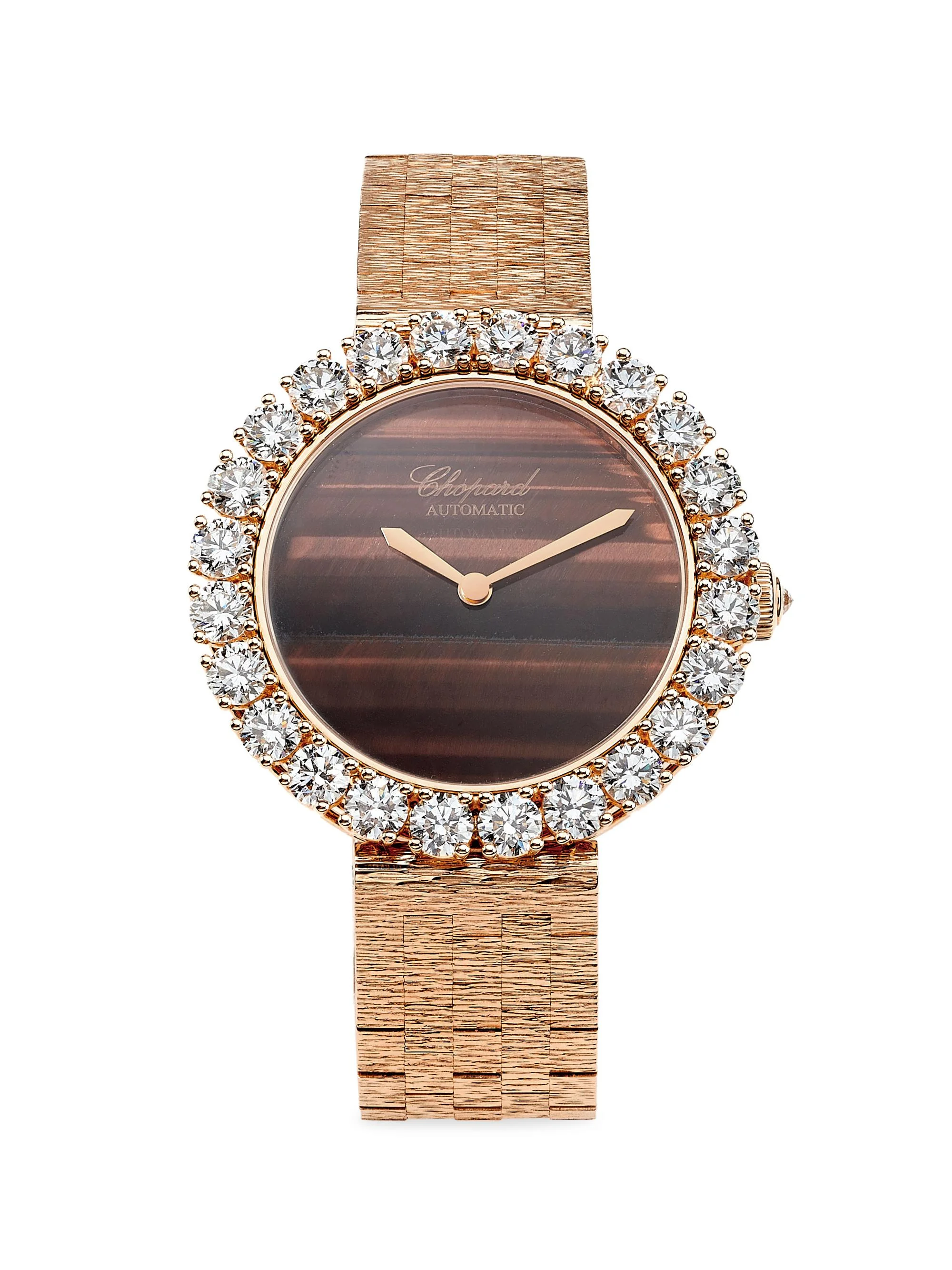 Women's L'Heure Du Diamant 18K Rose Gold, Tiger's Eye, & 5.51 TCW Diamond Bracelet Watch/35.75MM - R - 1