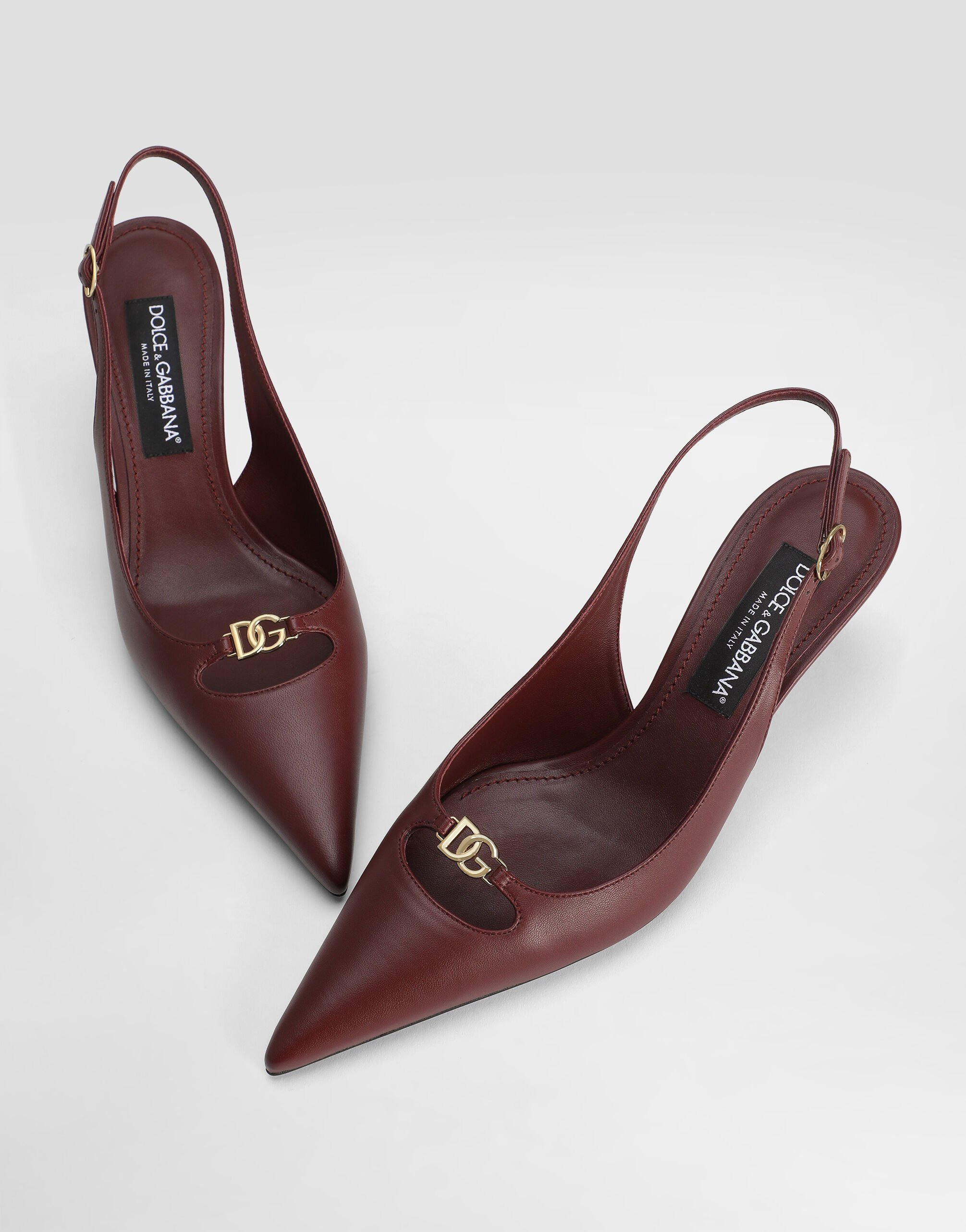 Silk-effect nappa leather slingback - 4