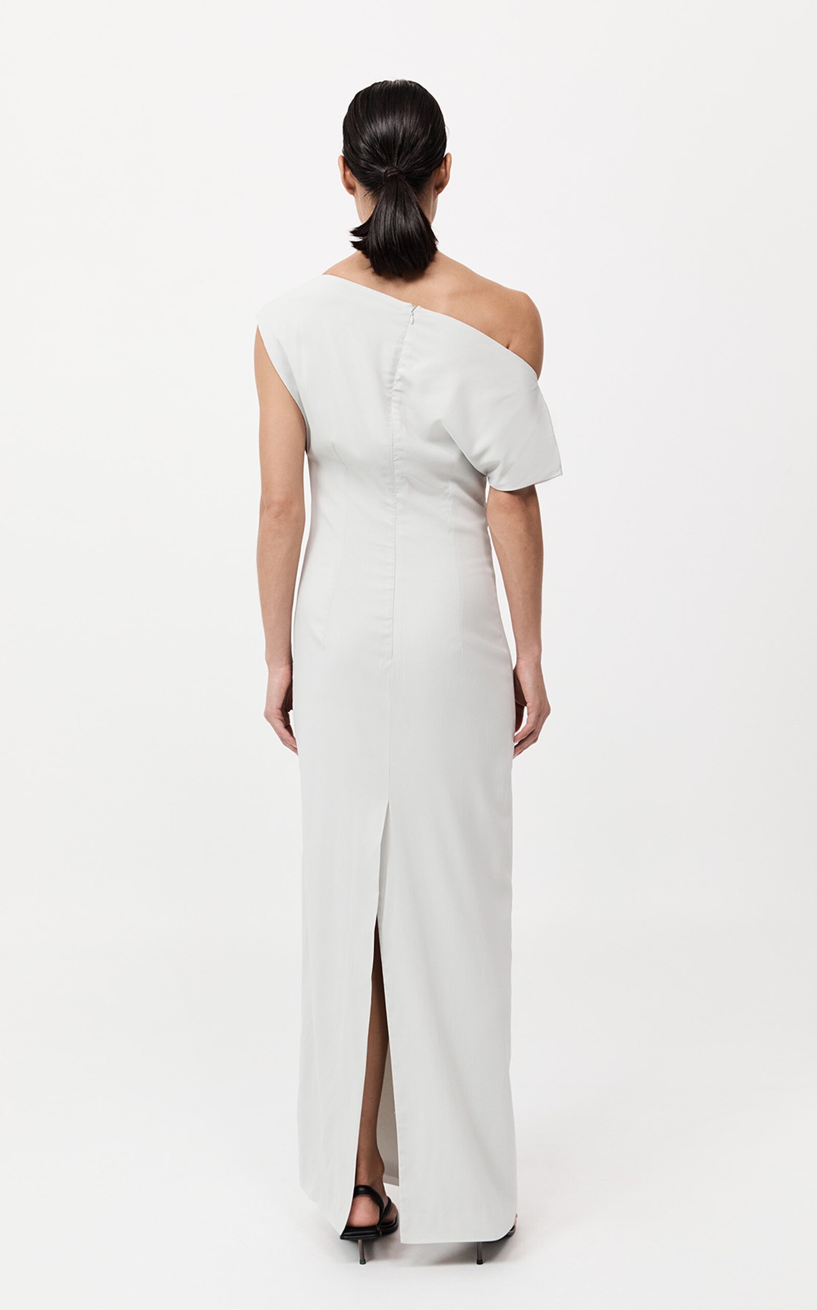 Asymmetric Jersey Maxi Dress silver - 5