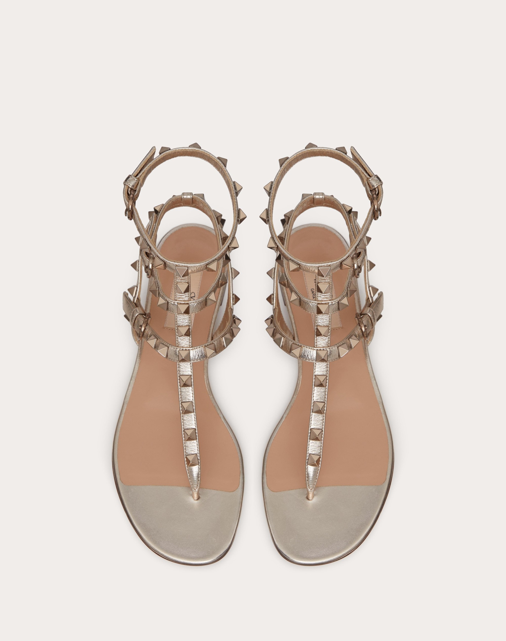 Valentino ROCKSTUD METALLIC FLAT FLIP-FLOP SANDAL | REVERSIBLE