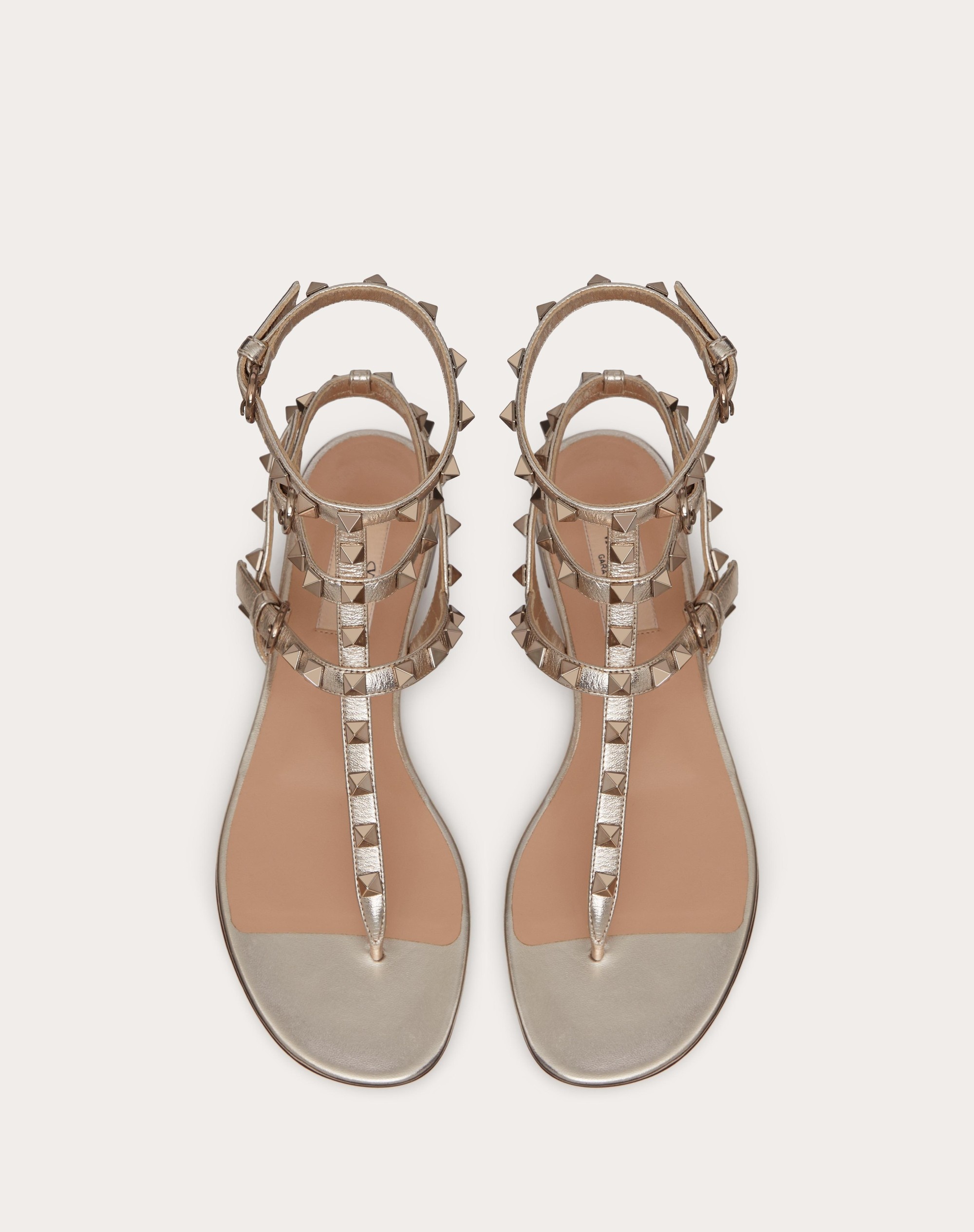 ROCKSTUD METALLIC FLAT FLIP-FLOP SANDAL - 4