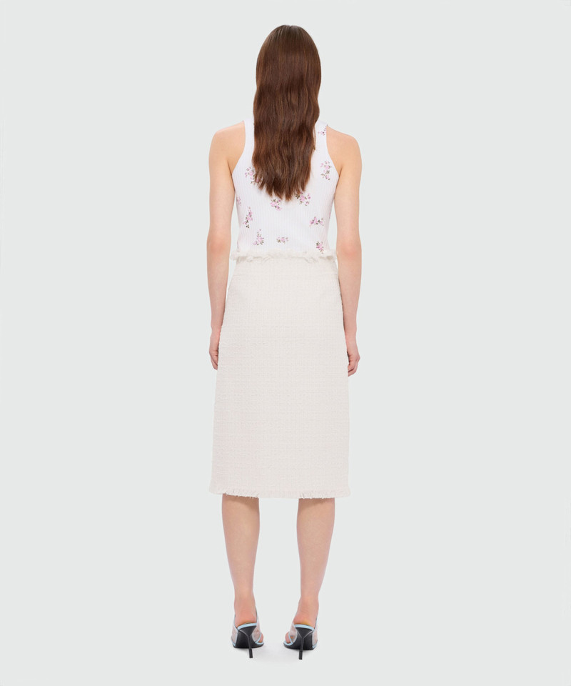 Off-white high-waisted boucle tweed-effect midi skirt 3