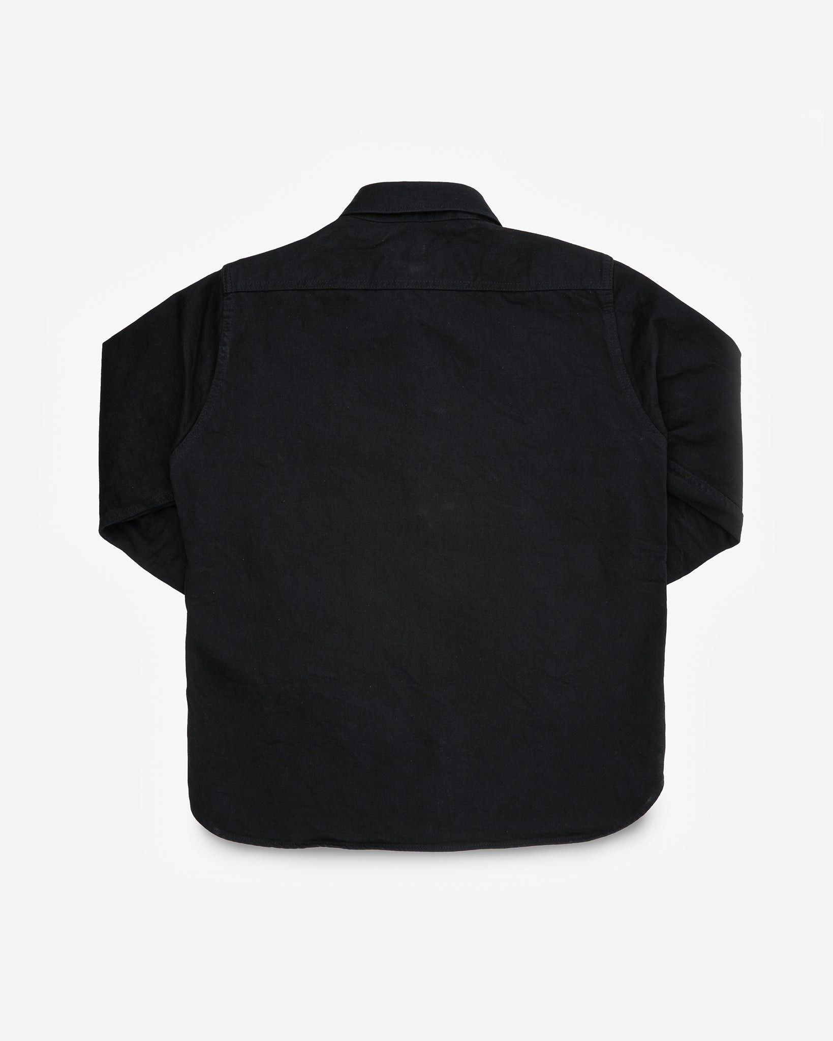 IHSH-338-BLK 12oz Selvedge Denim Work Shirt With Snaps - Black/Black - 4