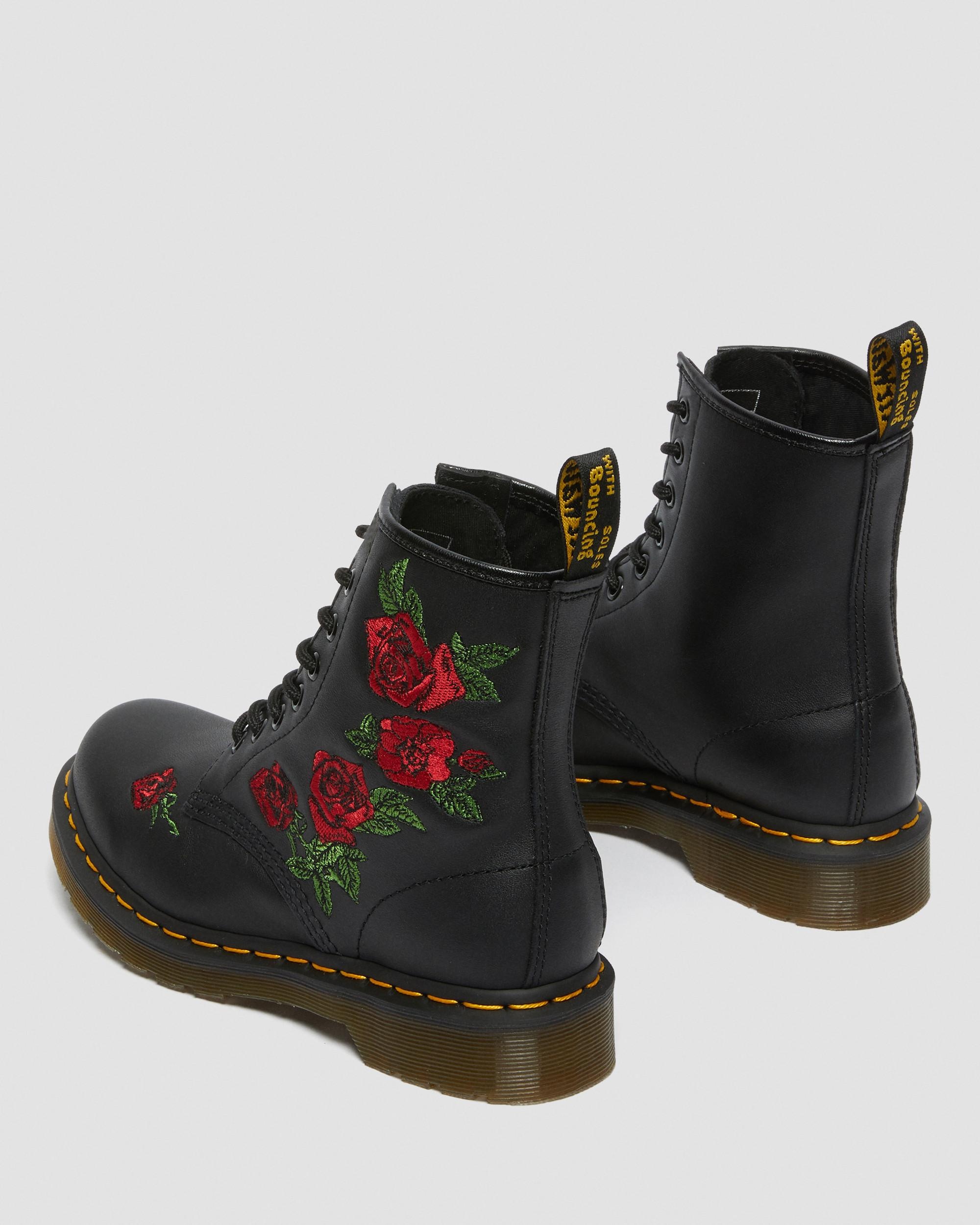 1460 Vonda Floral Leather Lace Up Boots - 7
