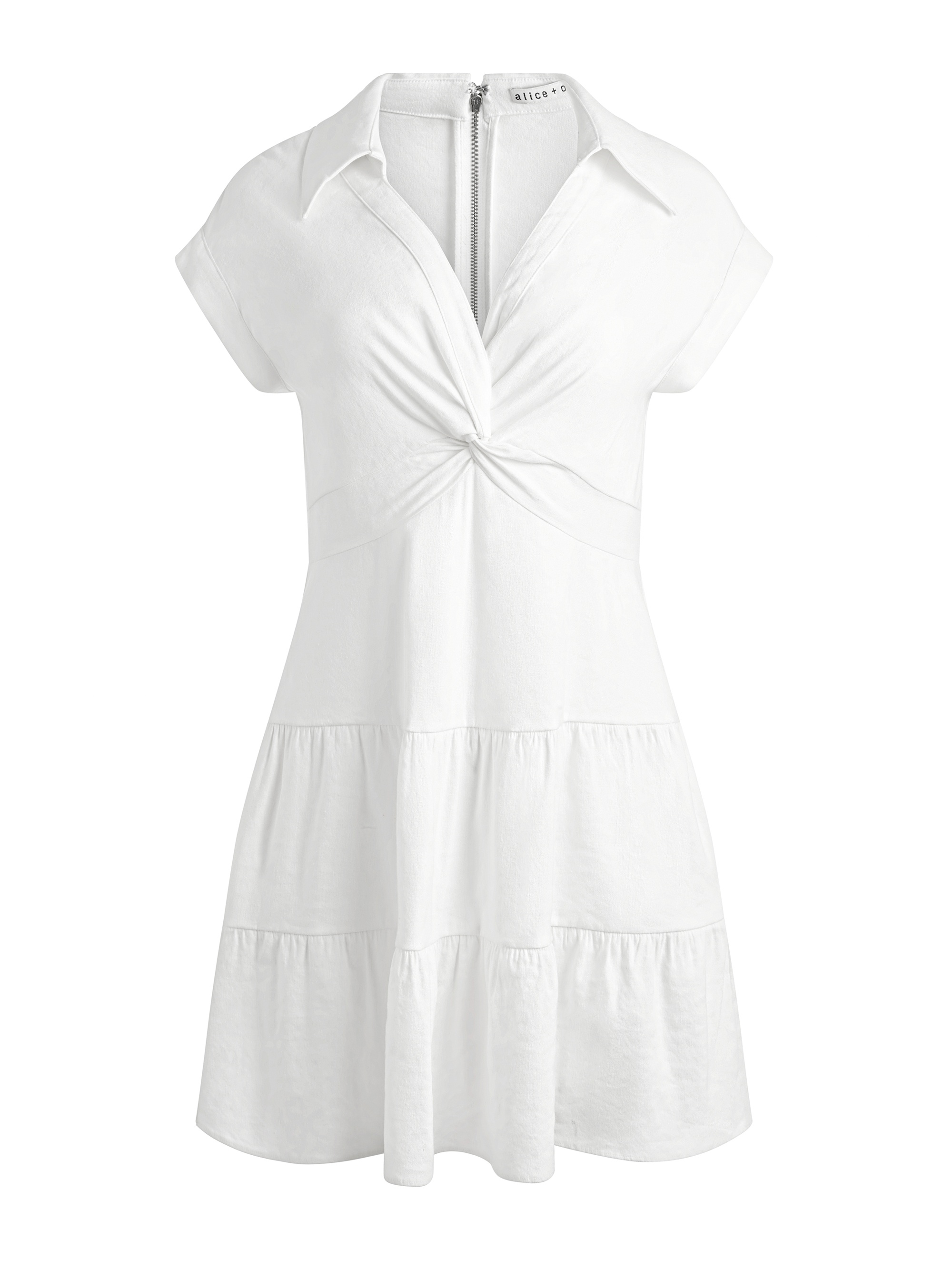 MILA LINEN TWIST FRONT MINI DRESS - 1