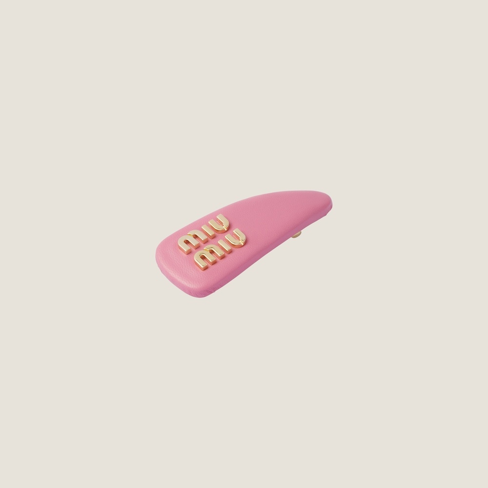 Nappa leather hair clip - 2