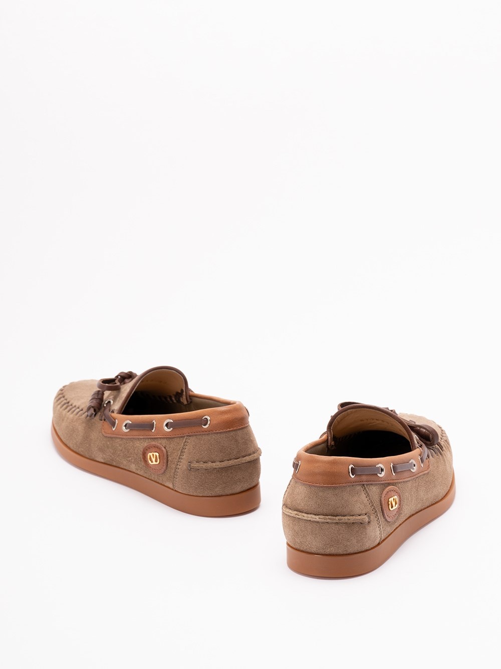 `Valentino Garavani Palm Avenue` Leather Boat Shoes - 3