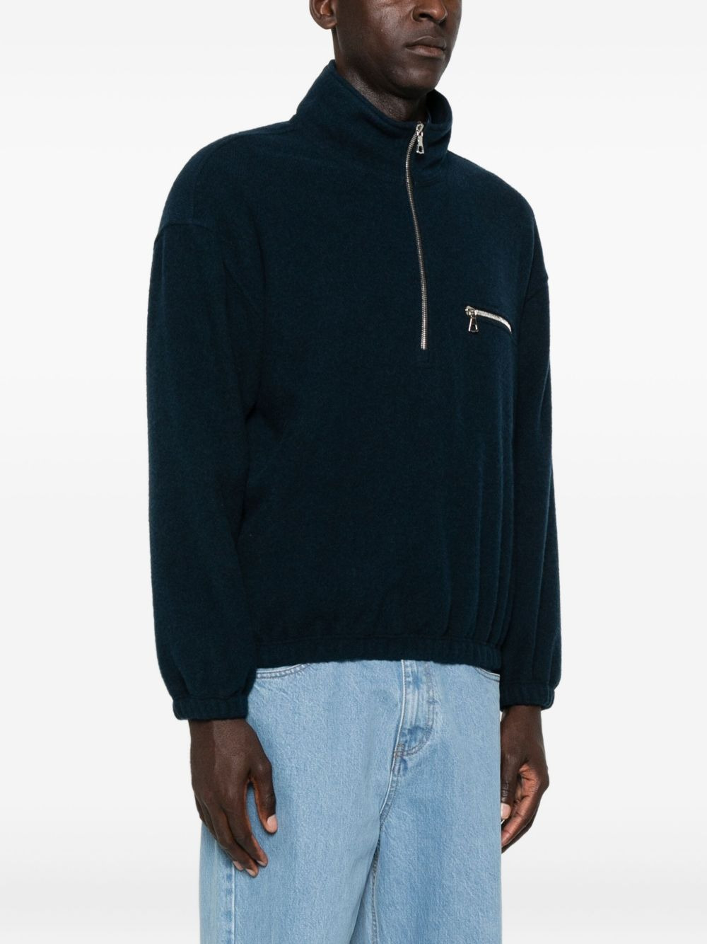 zip-pocket wool sweater - 3
