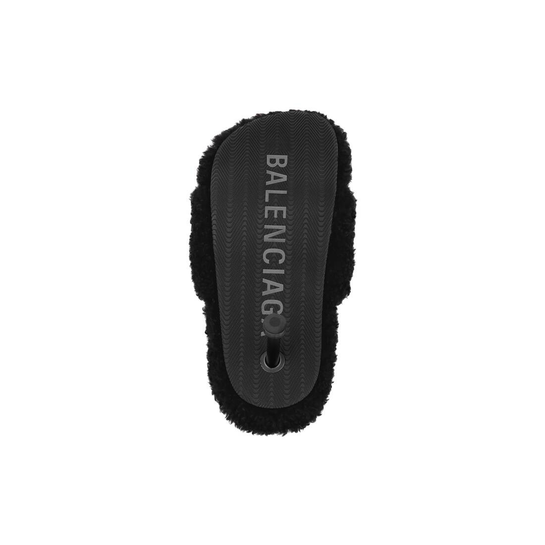 Women's Cities Paris Furry 80mm Sandal in Black - 6