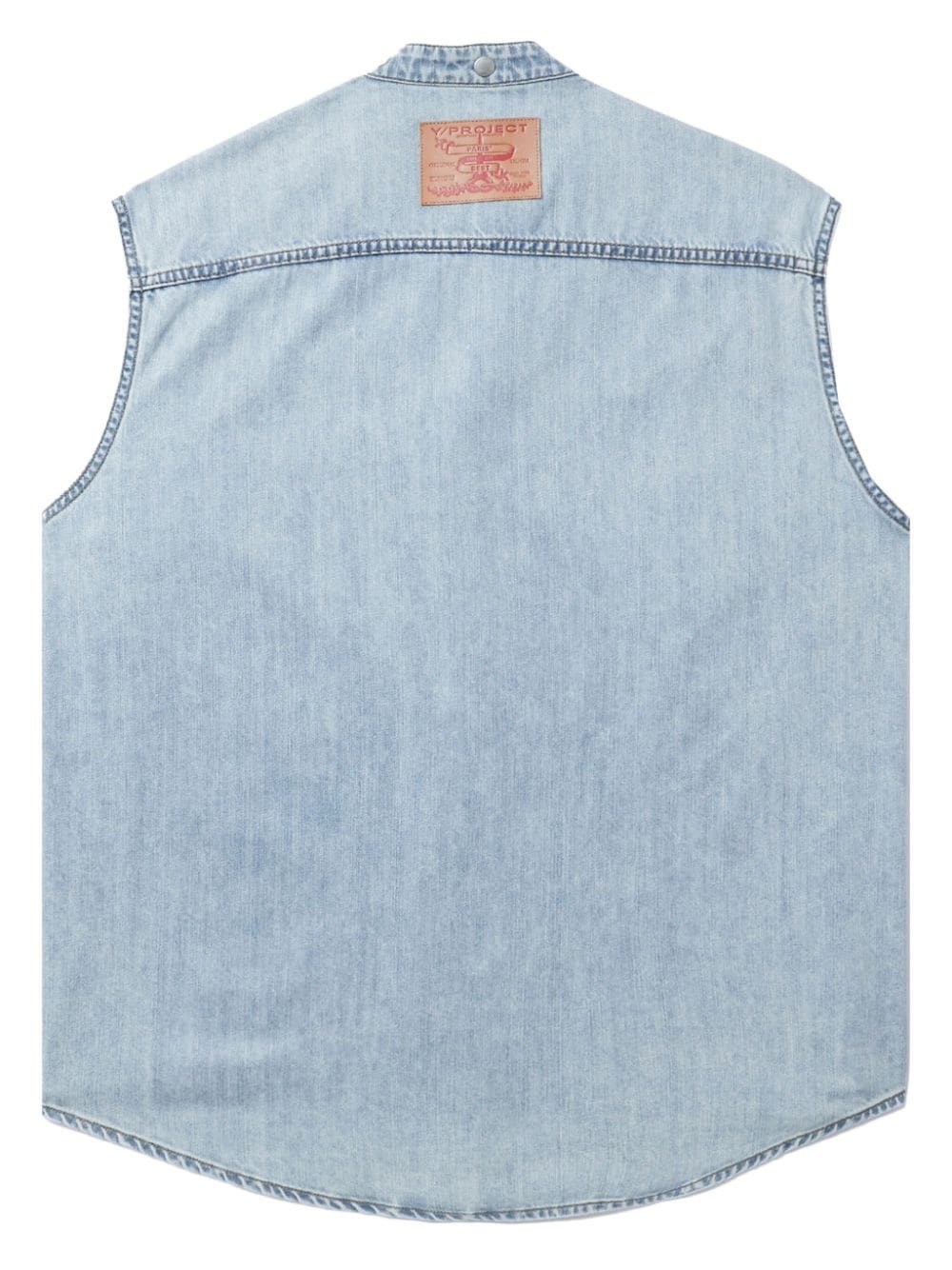 patch pocket detailing denim vest - 6