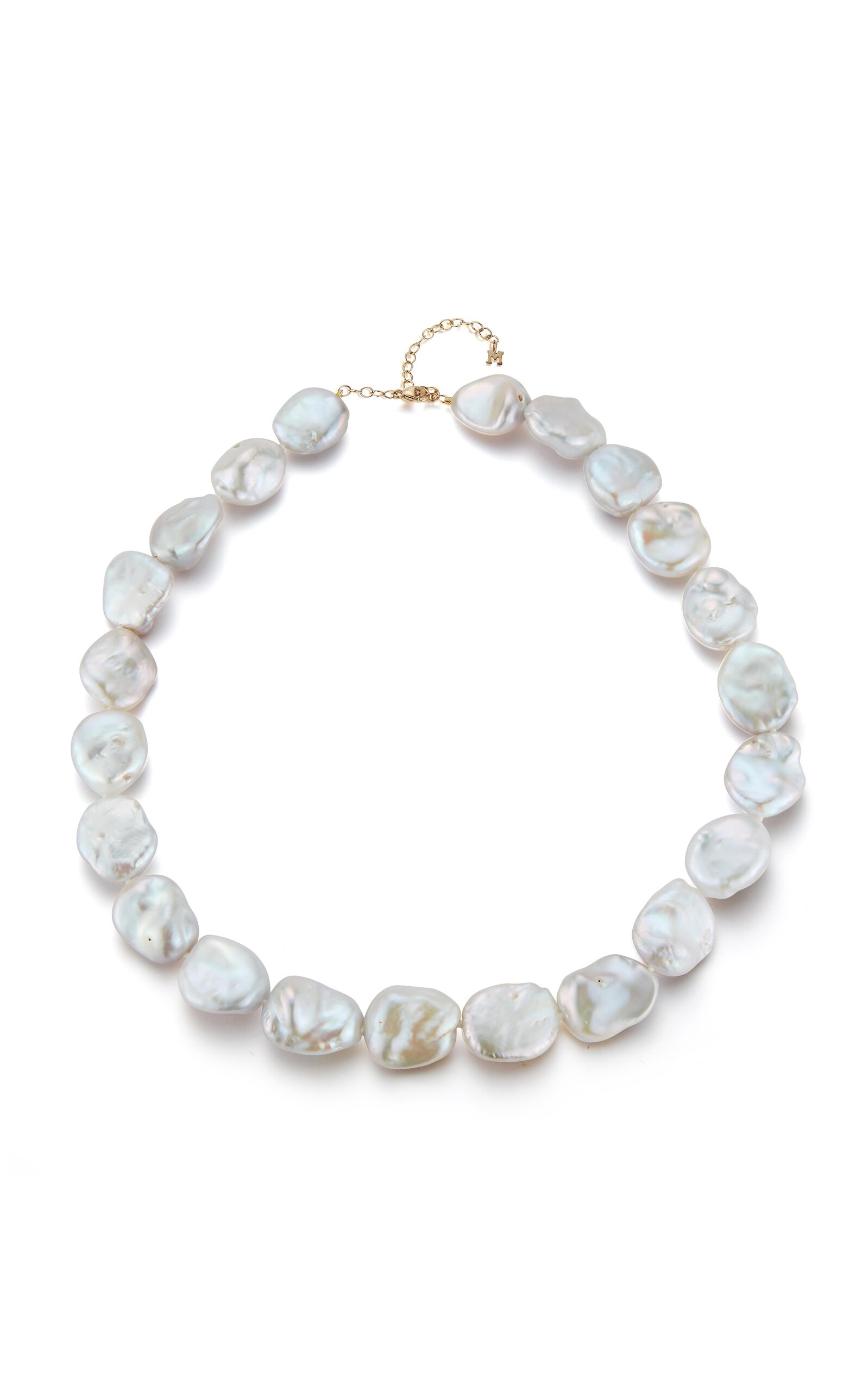 14K Yellow Gold Baroque Pearl Bracelet white - 1