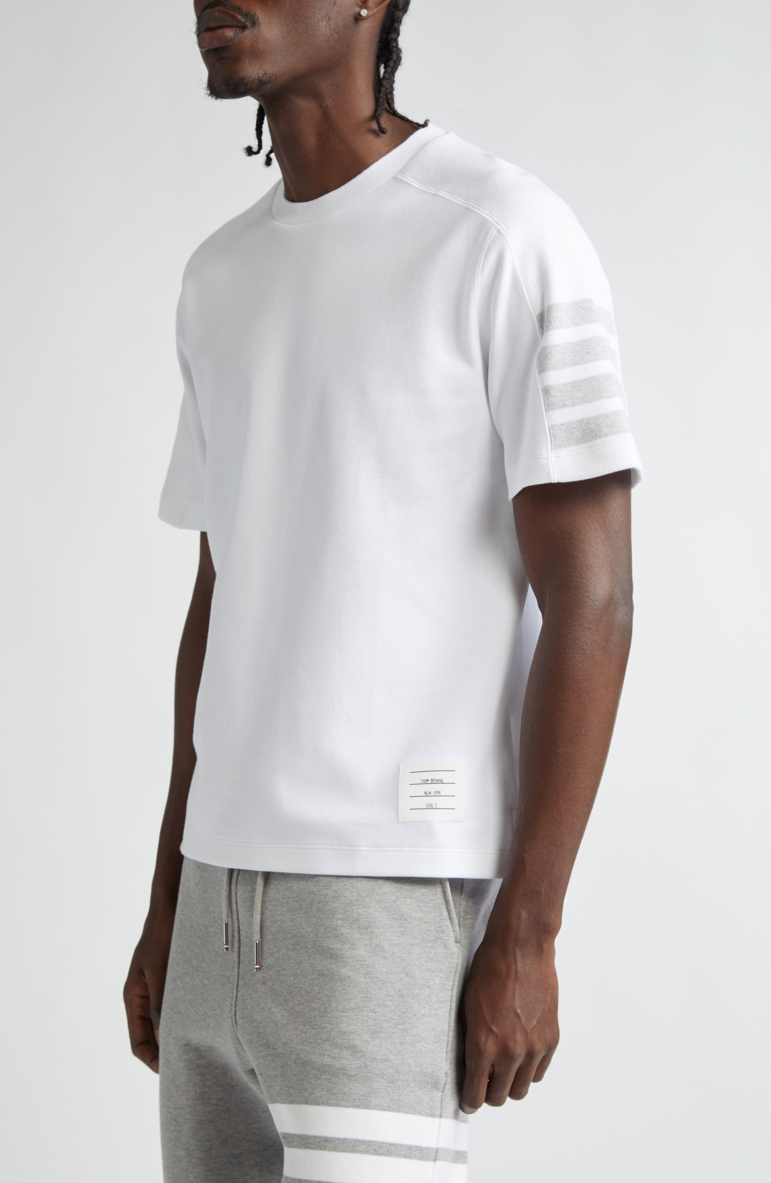 Thom Browne Milano 4-Bar Cotton T-Shirt in White at Nordstrom - 5