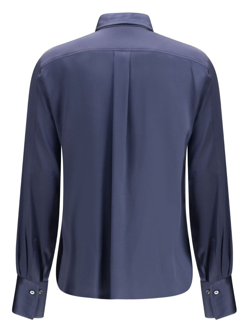 Brunello Cucinelli long-sleeve silk shirt outlook