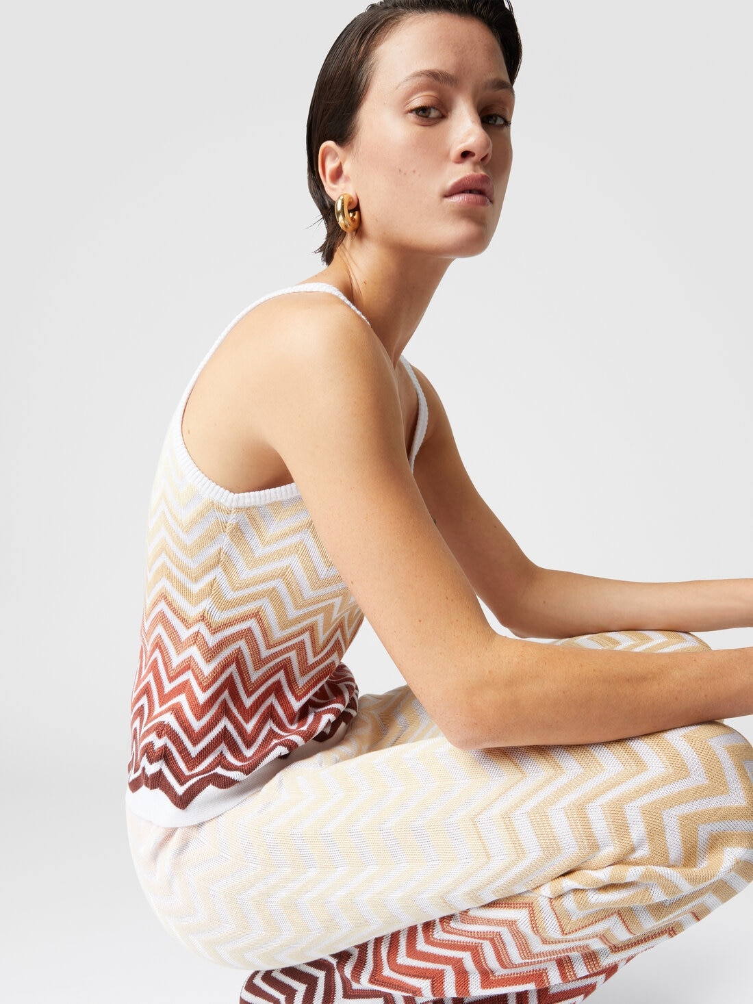 Cotton and viscose chevron dégradé basket - 4