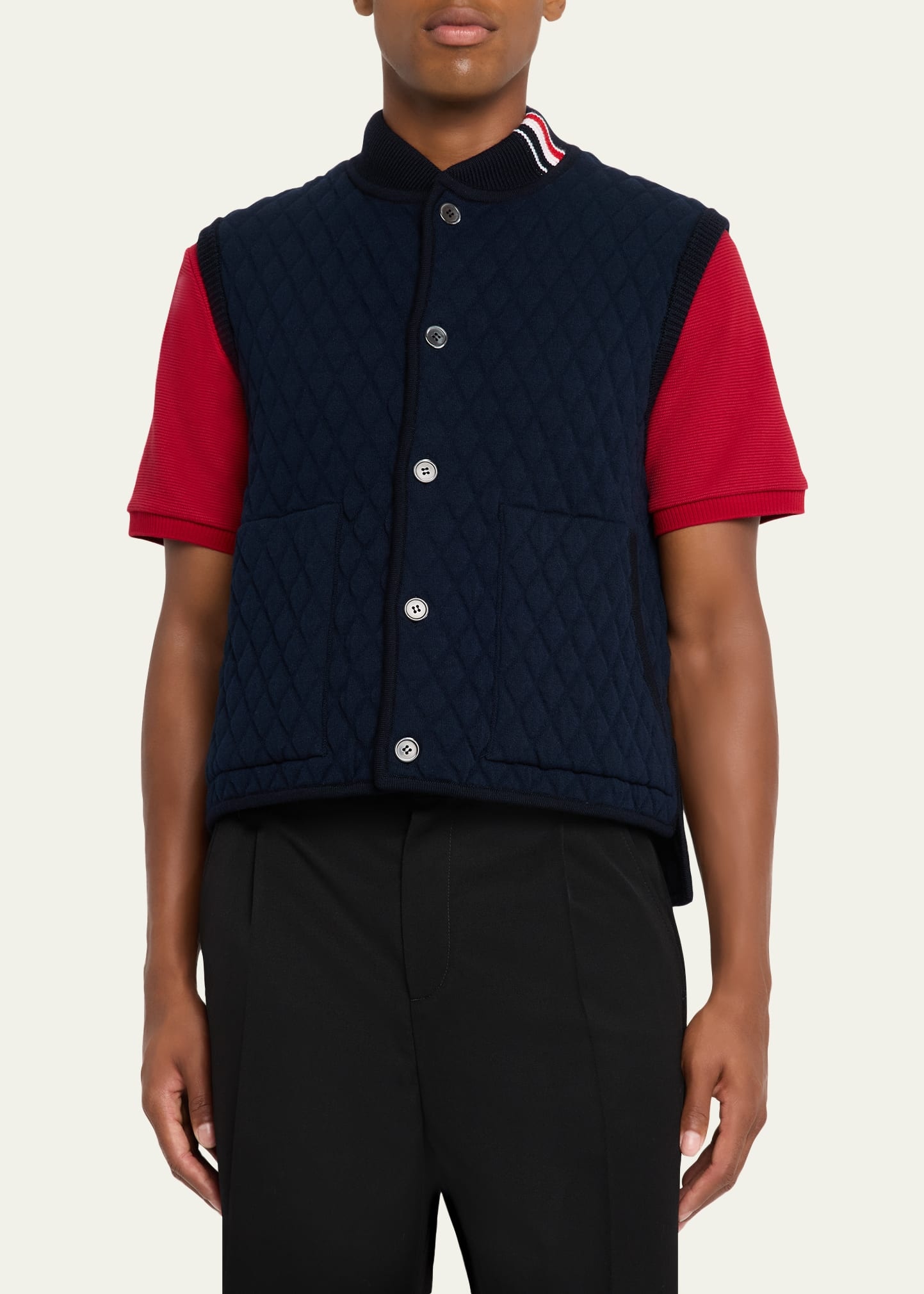 Men's Wool Quilted Knit Vest - 4