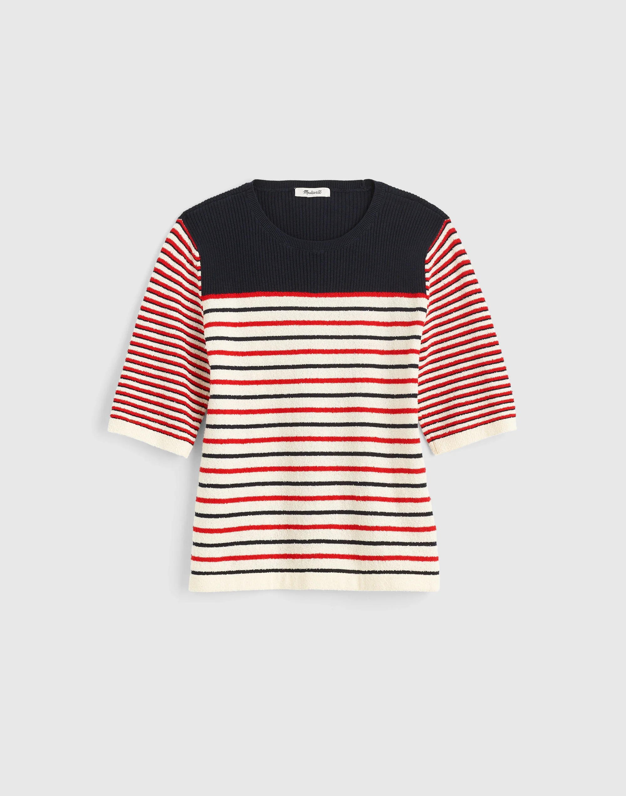 Bouclé-Knit Sweater Tee - 1