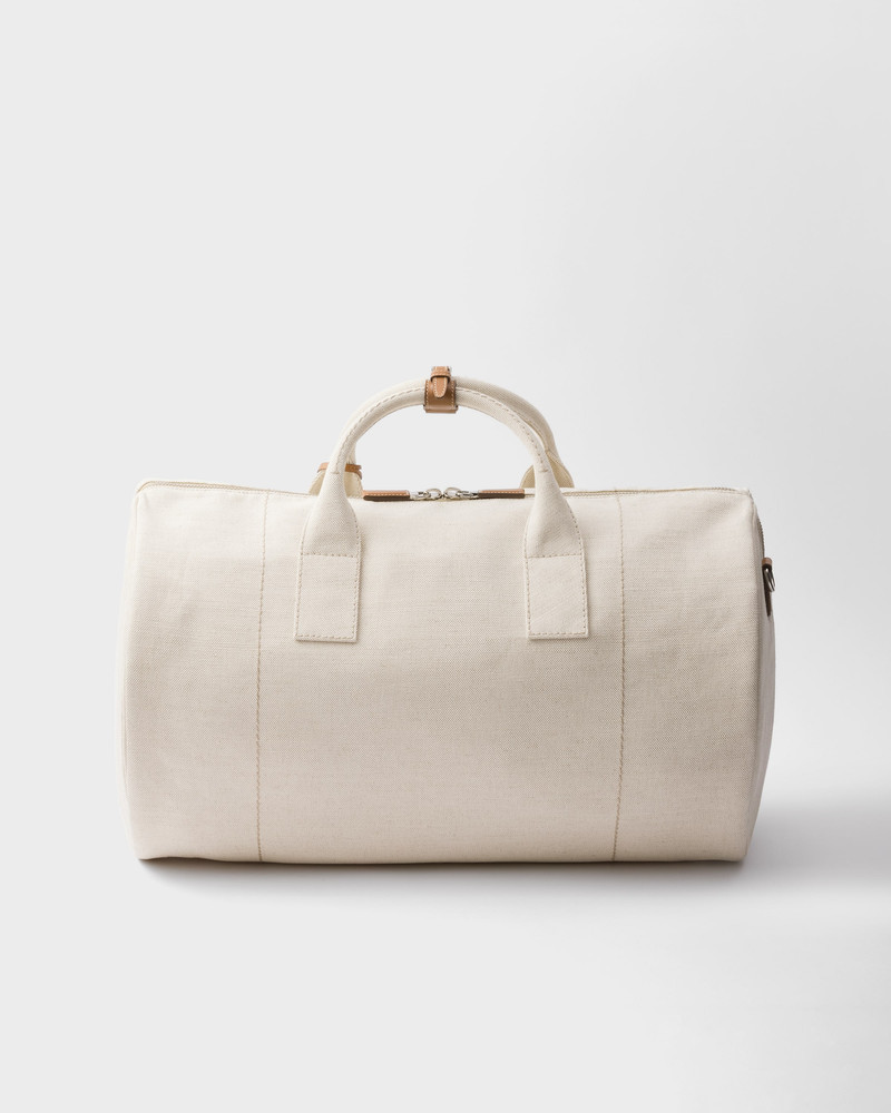 Linen blend duffle bag 4