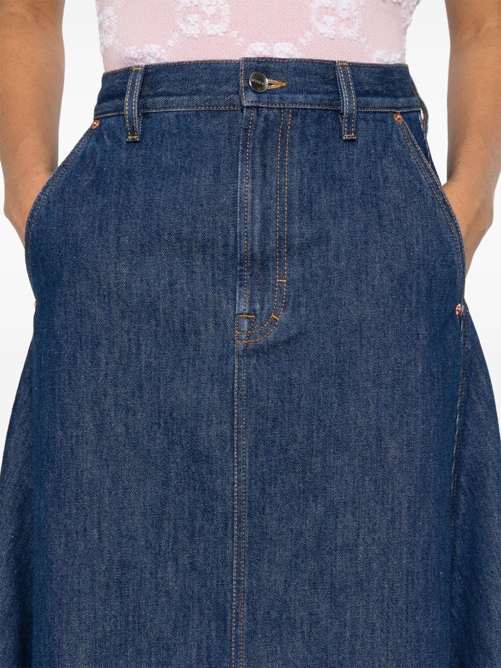 denim midi skirt - 5