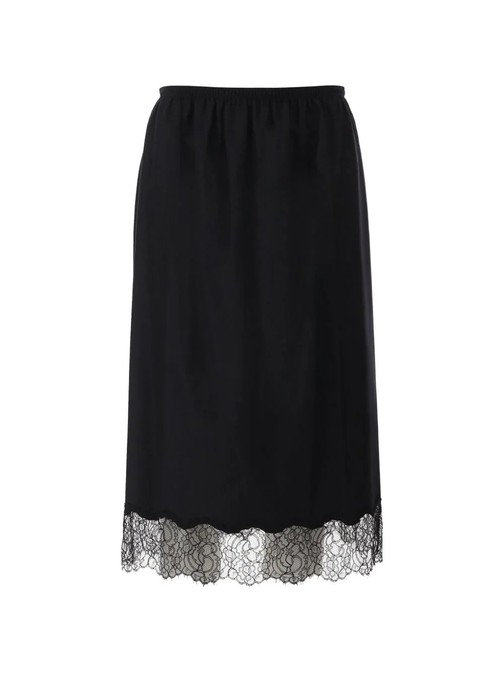 lace-trimmed wool skirt - 1