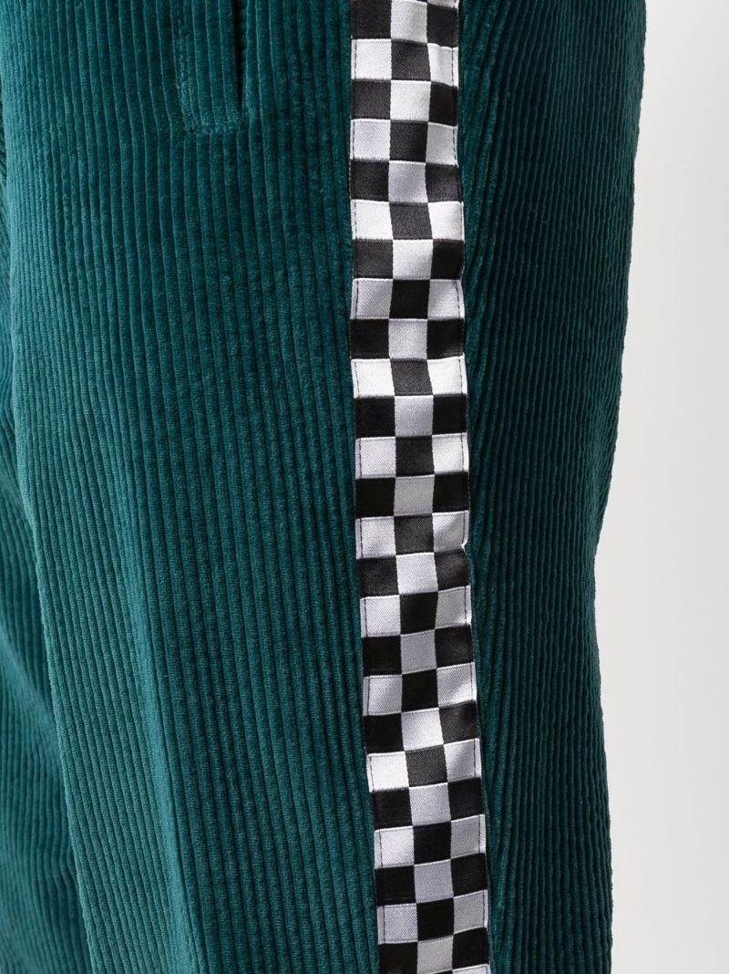 checked-stripe corduroy trousers - 5