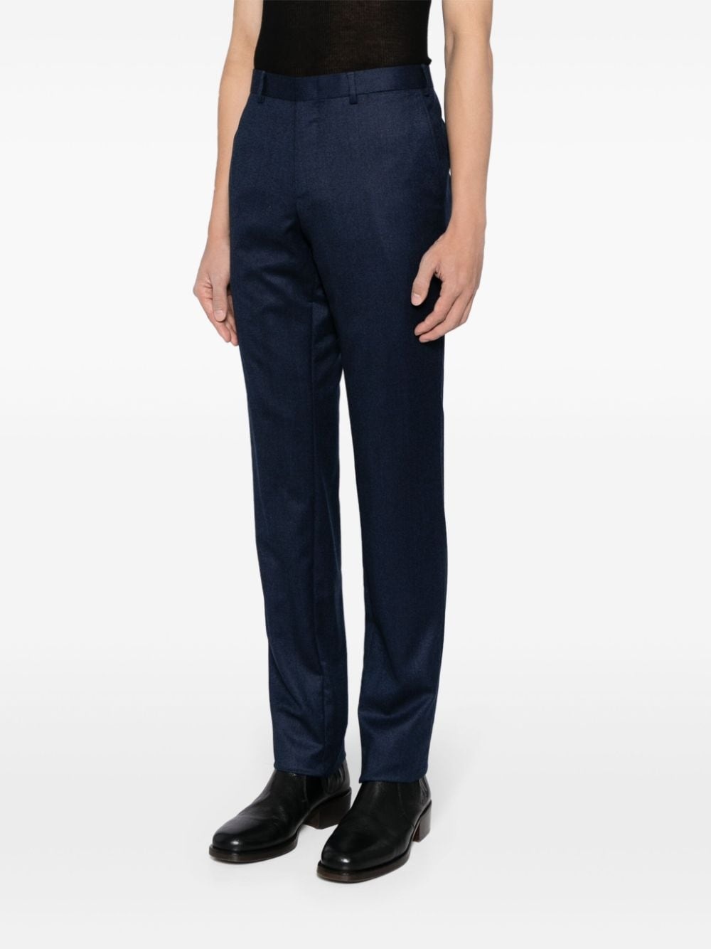 straight-leg wool trousers - 3