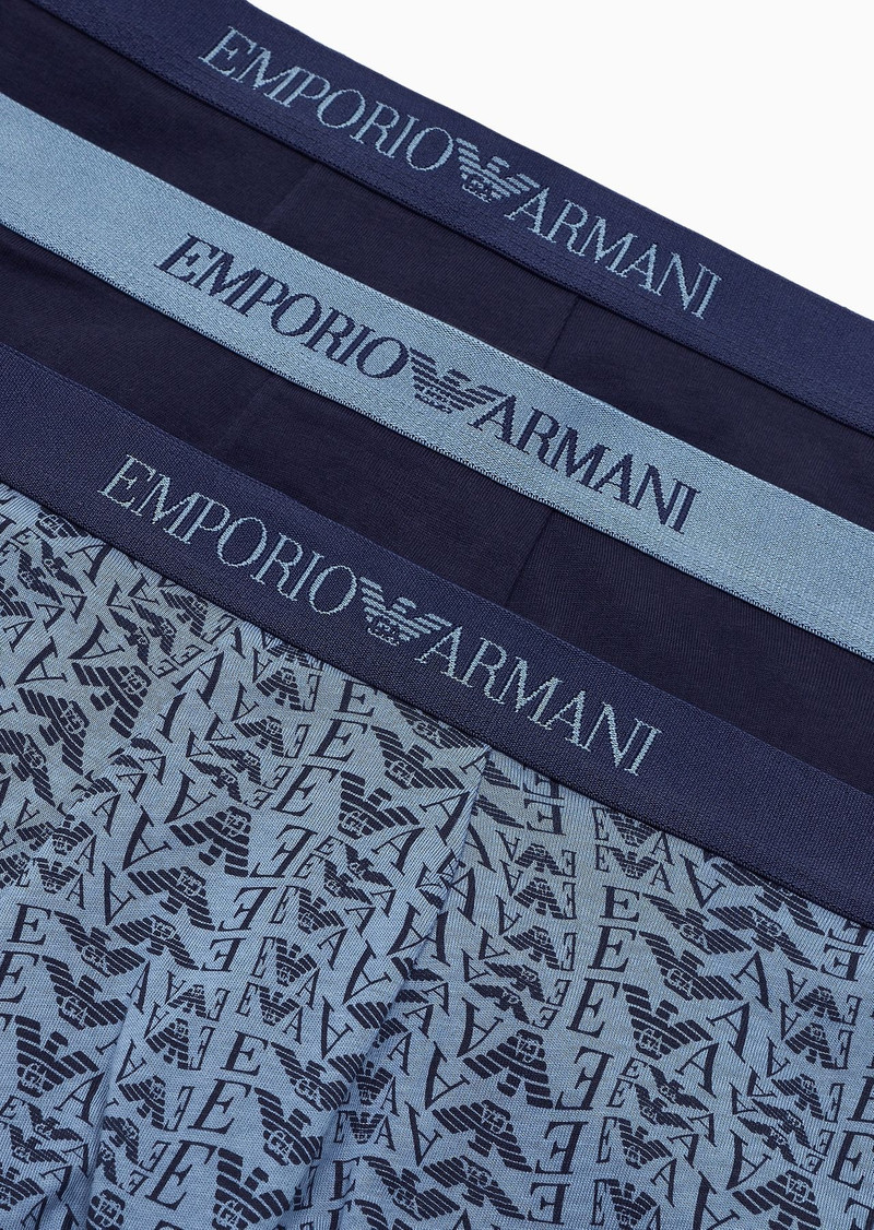 EMPORIO ARMANI Three-pack of pure cotton boxer briefs outlook