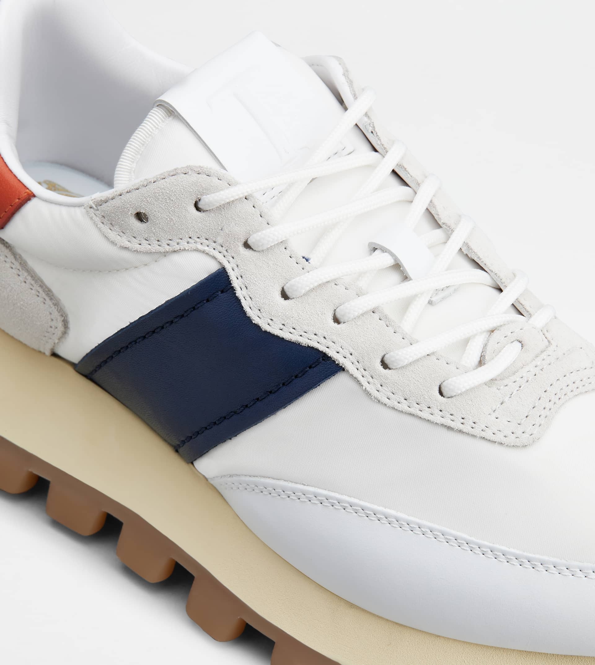 SNEAKERS TOD’S 1T IN LEATHER AND FABRIC - WHITE, BLUE, ORANGE - 5