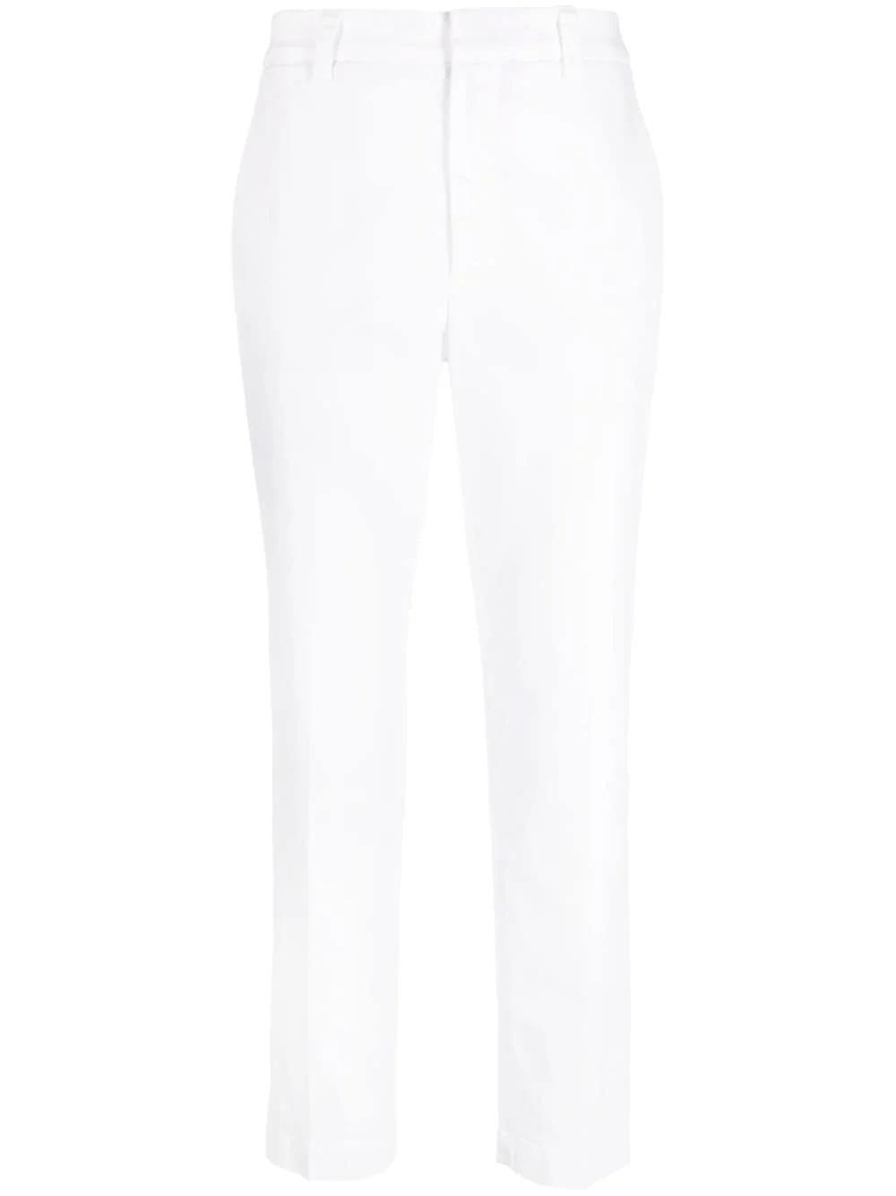 cropped-leg cotton trousers - 1