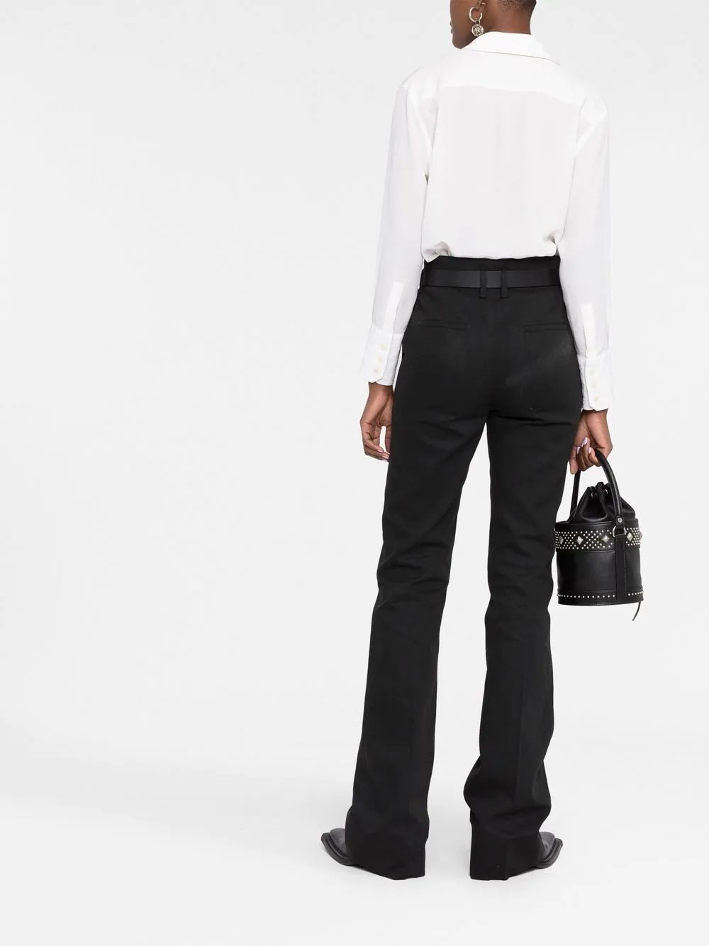 high-waist straight trousers - 4