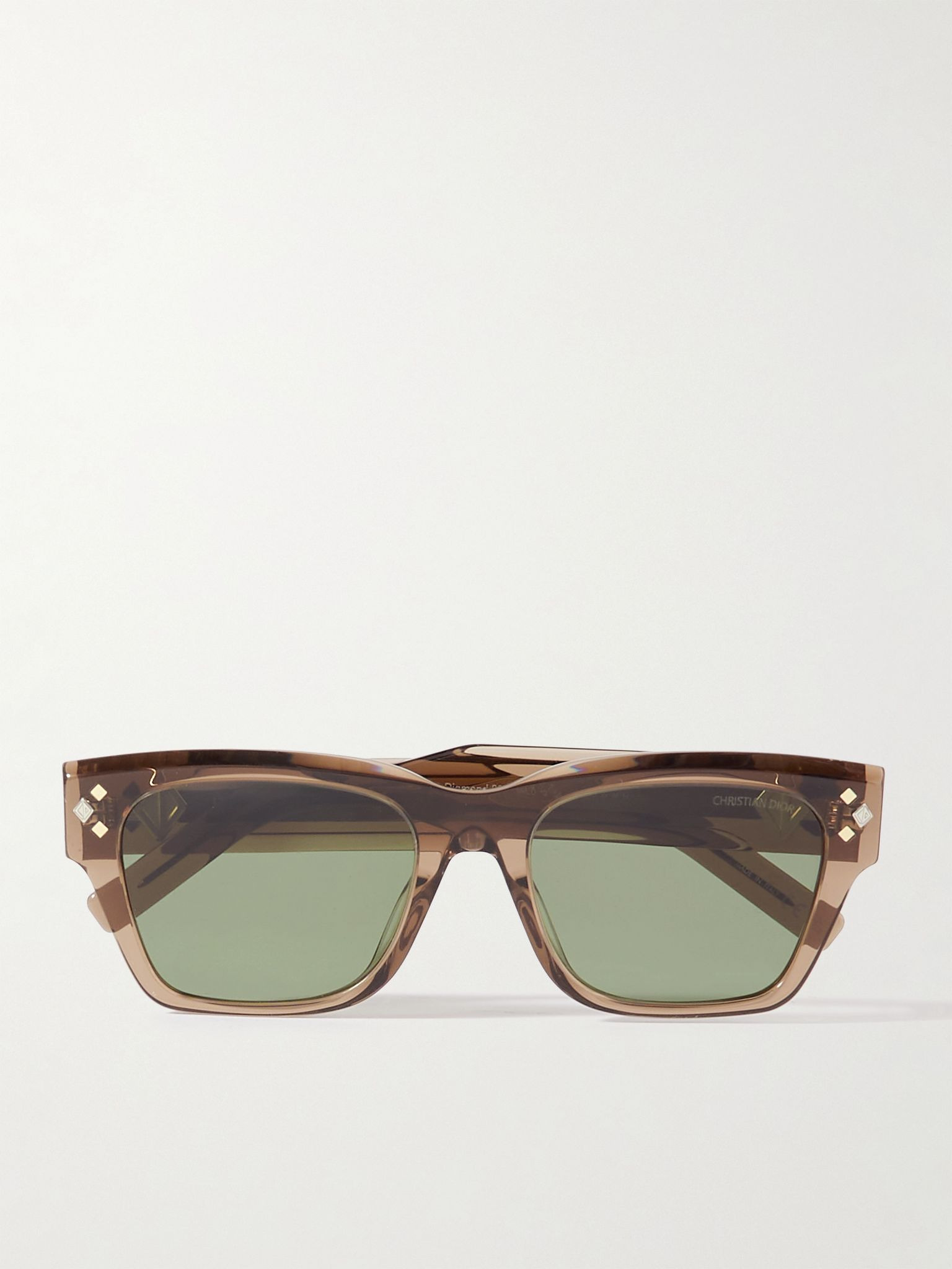 CD Diamond S2I D-Frame Acetate and Silver-Tone Sunglasses Brown - 1