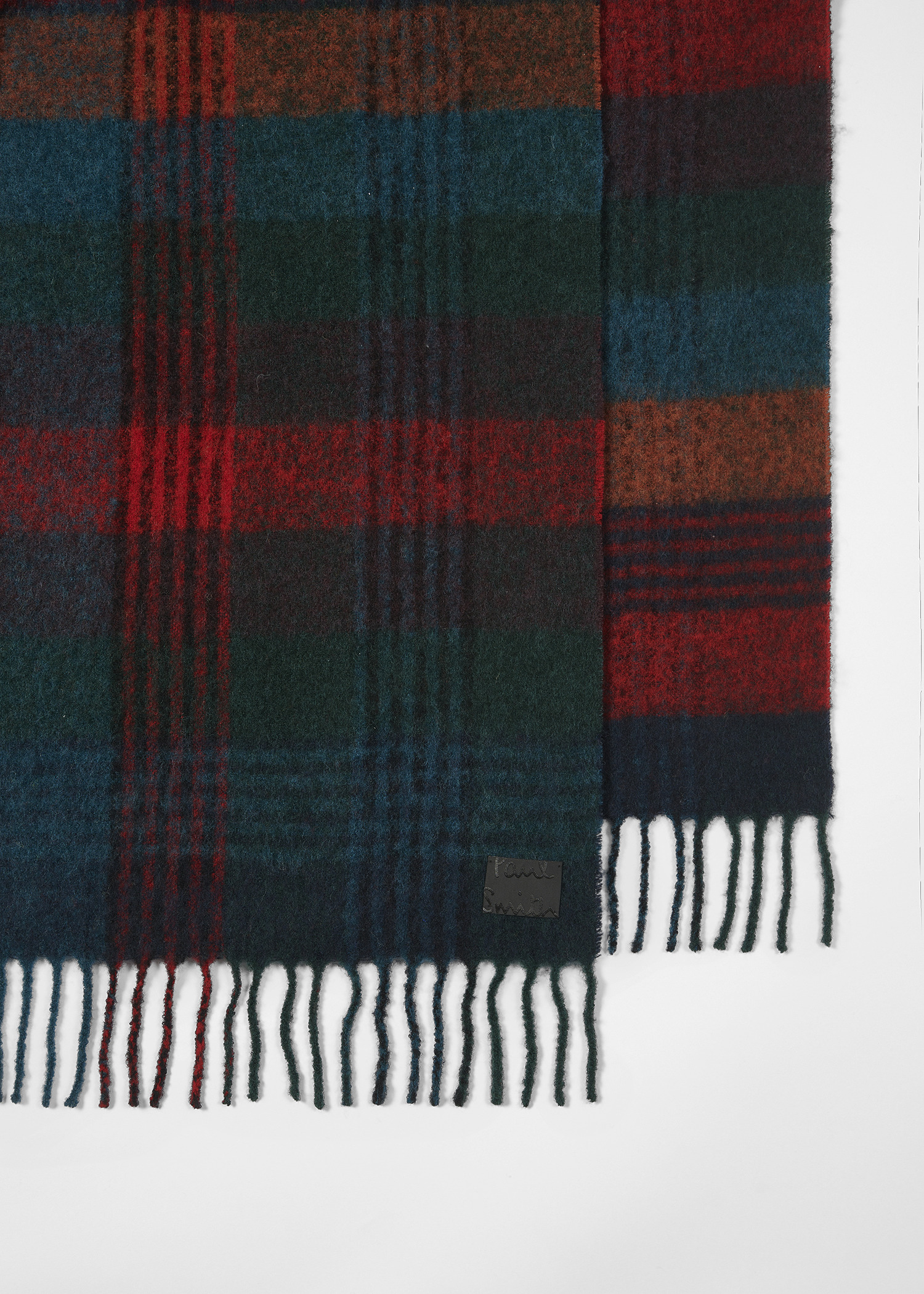 Red Merino Wool Check Blanket - 3