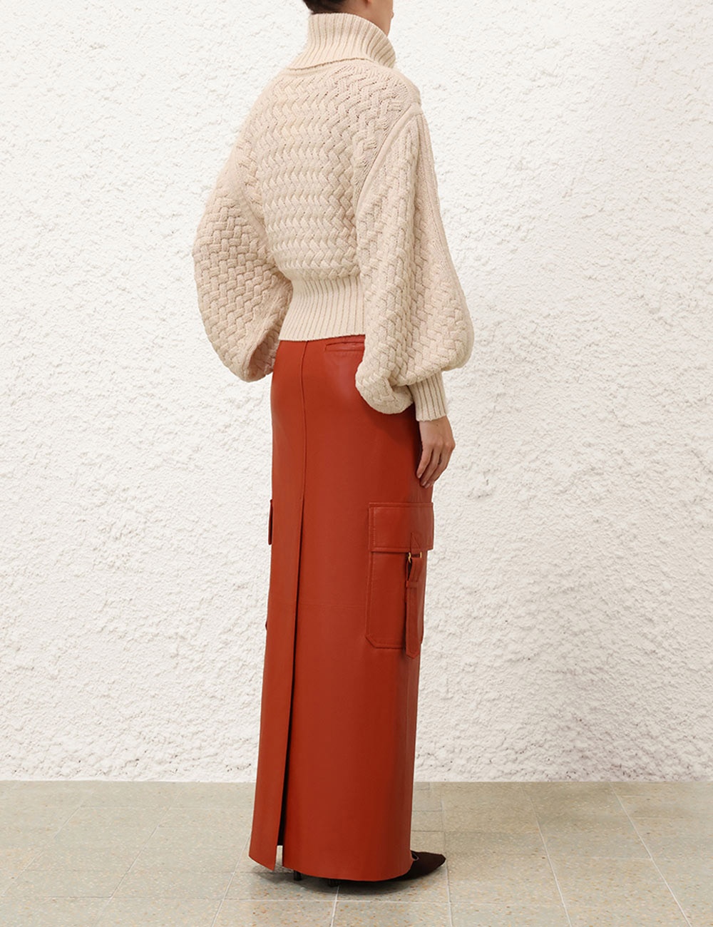 ILLUSTRATION LEATHER SKIRT - 4