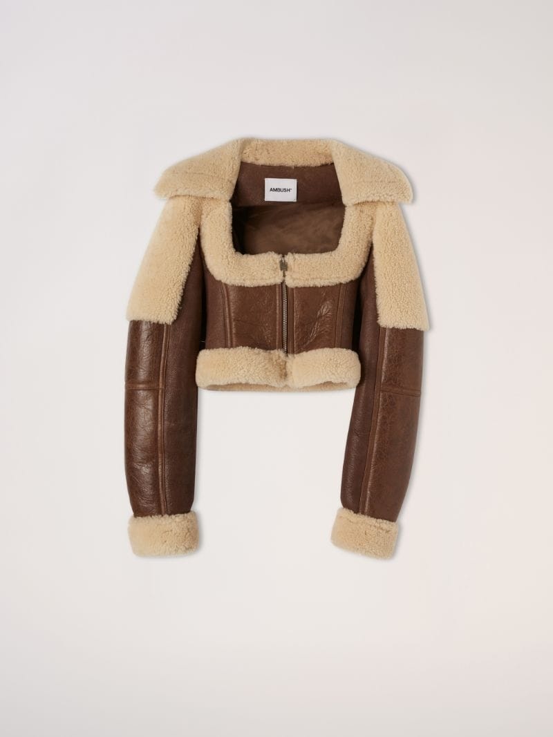 CROPPED SHEARLING JACKET - 1