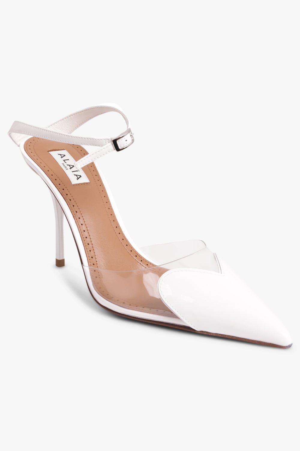 Alaïa LE COEUR 90MM PATENT PUMP | WHITE | parlourx | REVERSIBLE