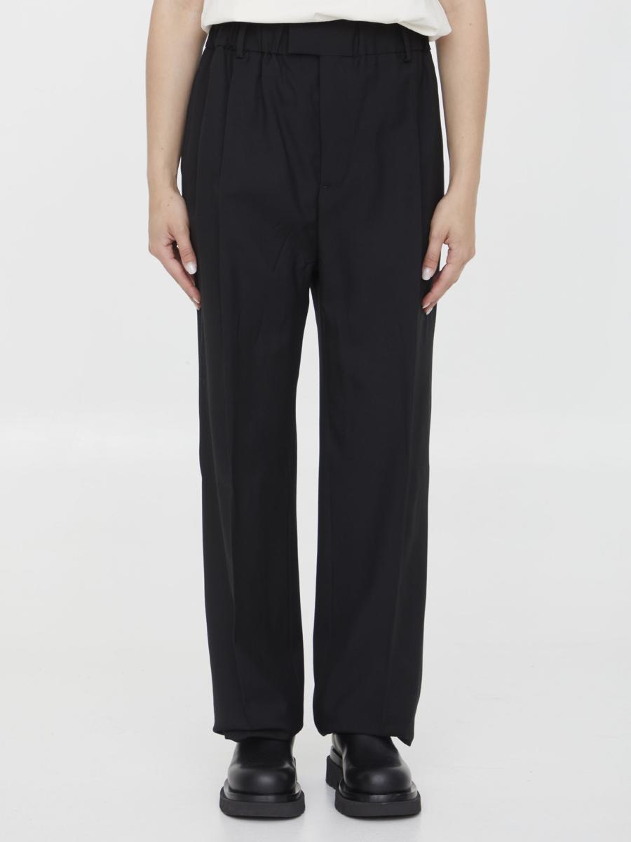 Bottega Veneta BOTTEGA VENETA BLACK WOOL PANTS | baltini