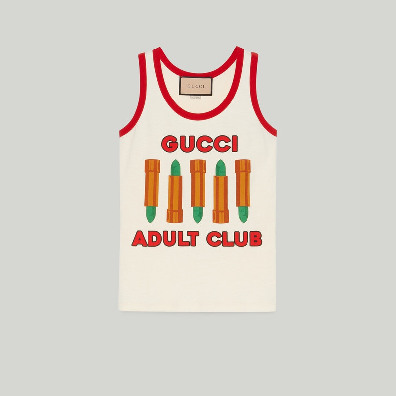 GUCCI 'Gucci Adult Club' cotton tank top - 745583XJFHI9324