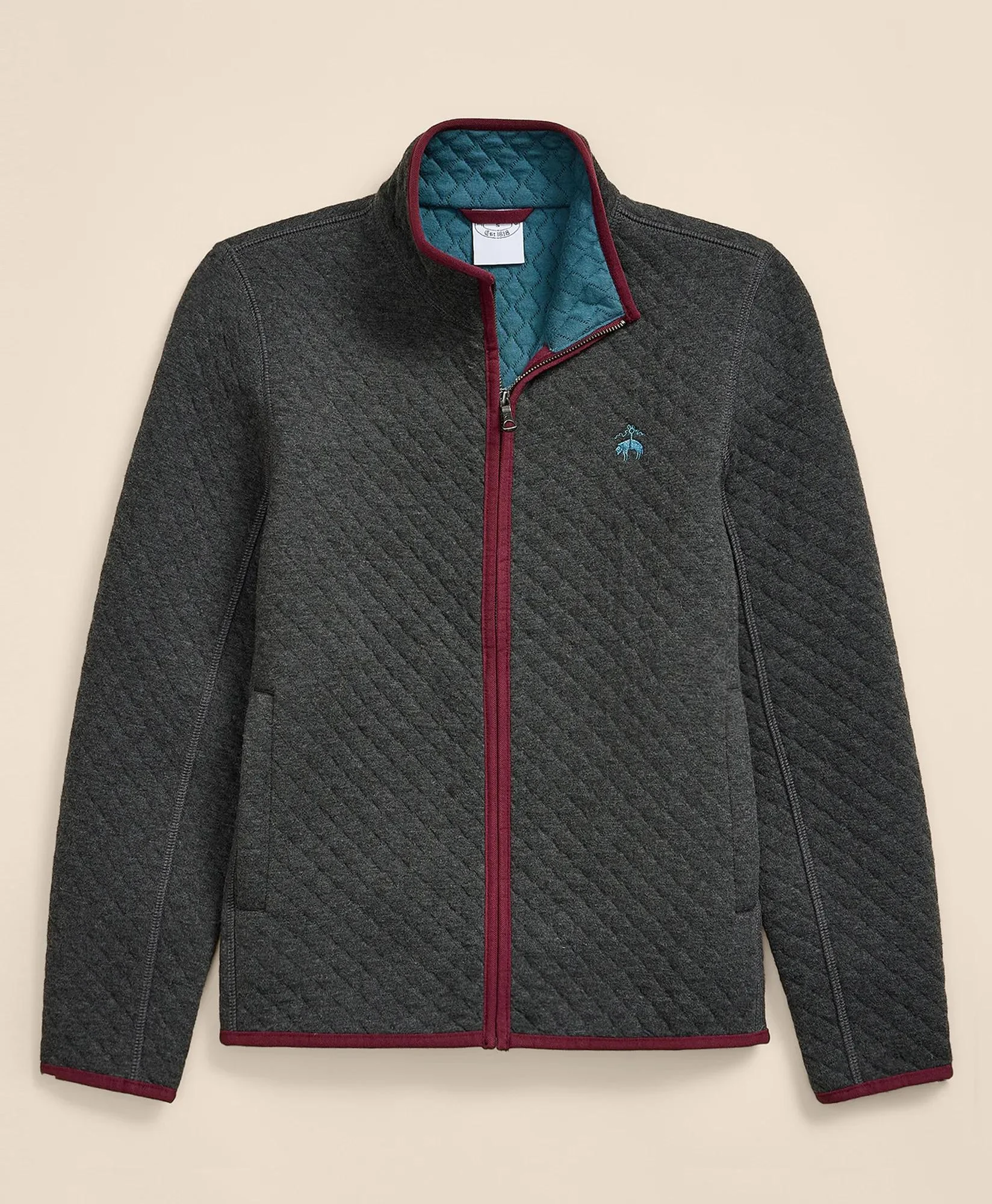 Diamond-Quilted Full-Zip Jacket - 1