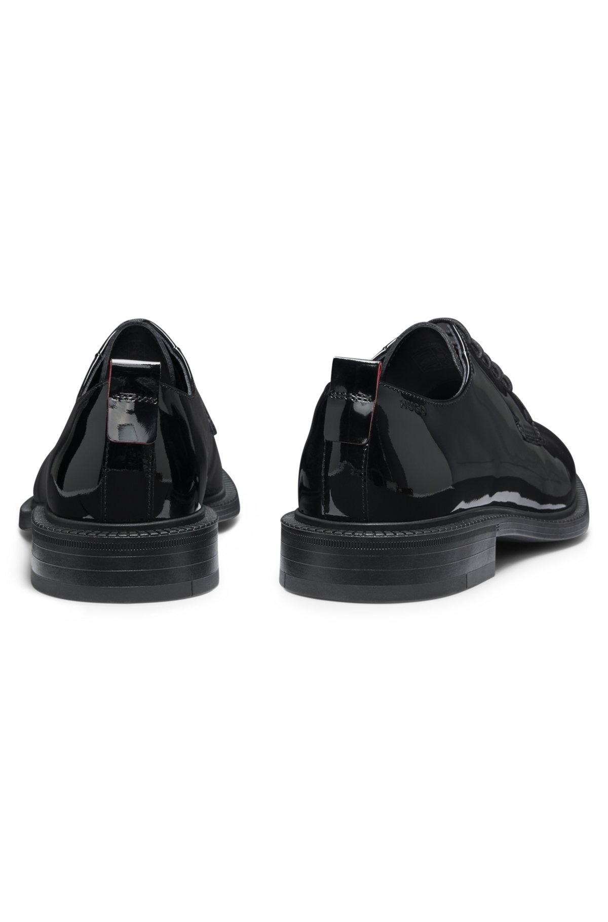 PATENT-LEATHER DERBY SHOES WITH EMBOSSED LOGO - 5