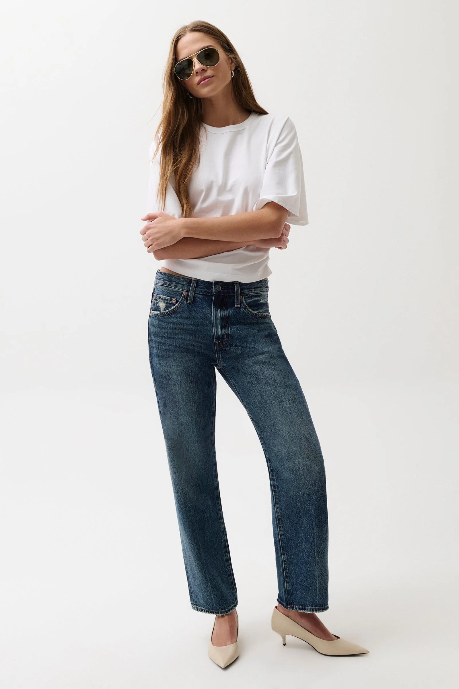 LEXI MID RISE BOWED STRAIGHT JEAN - ARTISAN - 1