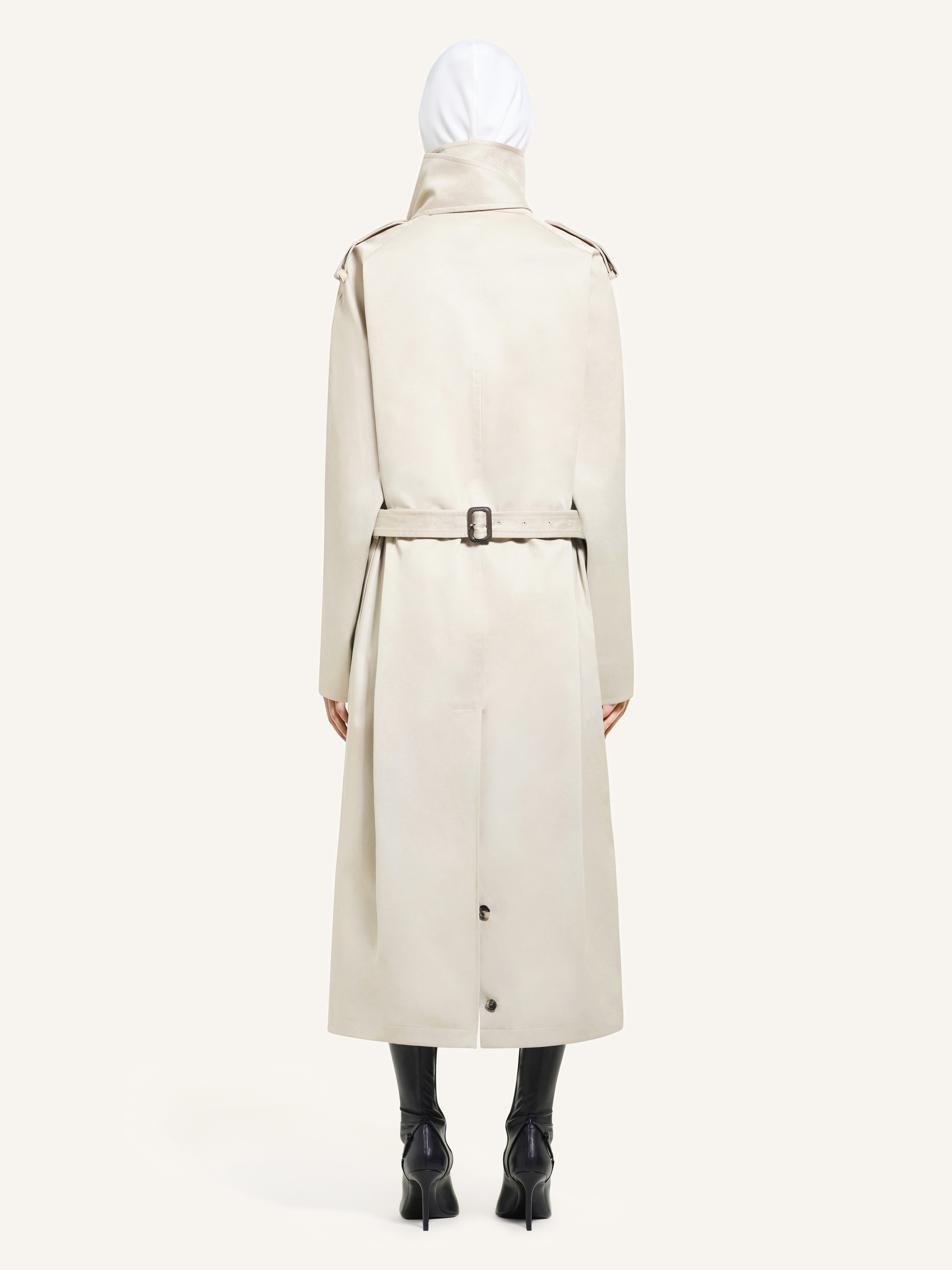 LONG OBLIQUE TRENCH COAT - 3