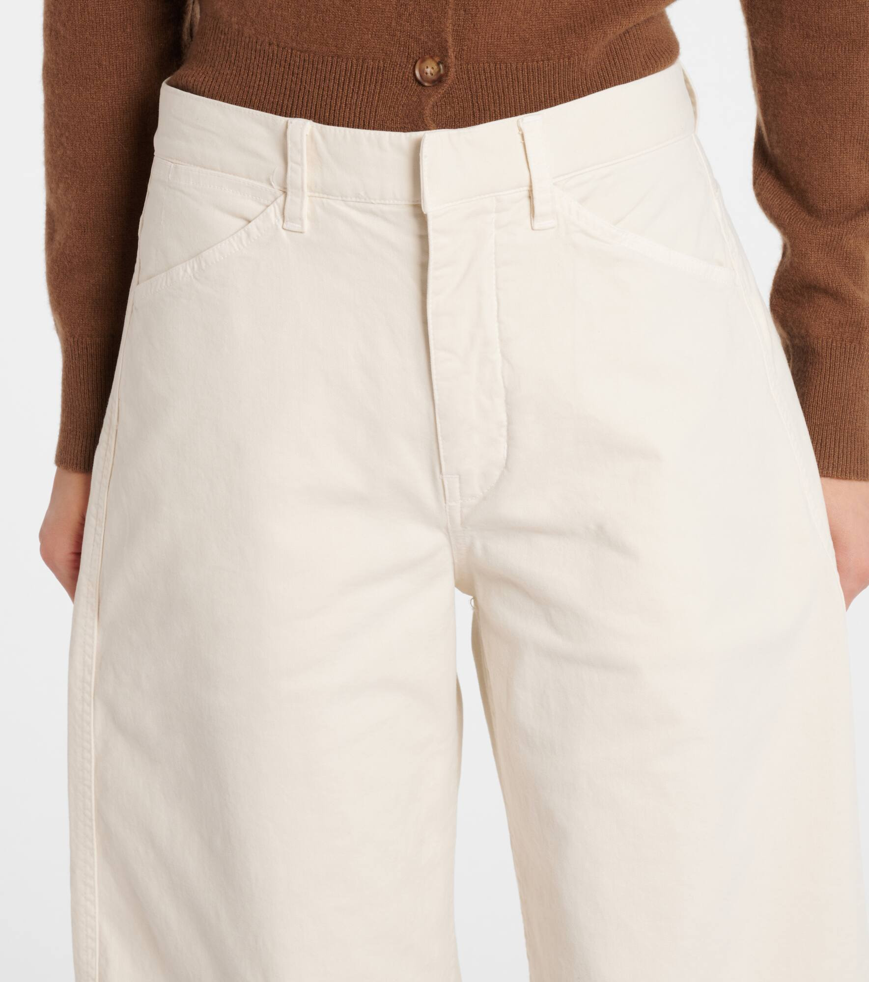 Tribeca cotton twill barrel-leg pants - 4