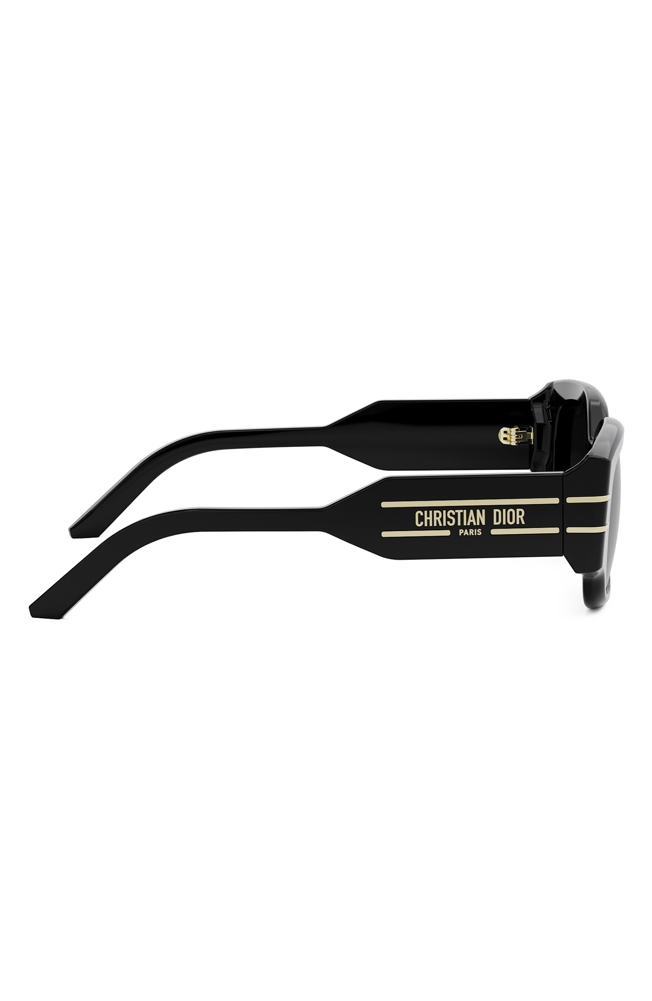 'DiorSignature S13I 52mm Rectangular Sunglasses in Shiny Black /Gradient Smoke at Nordstrom - 7
