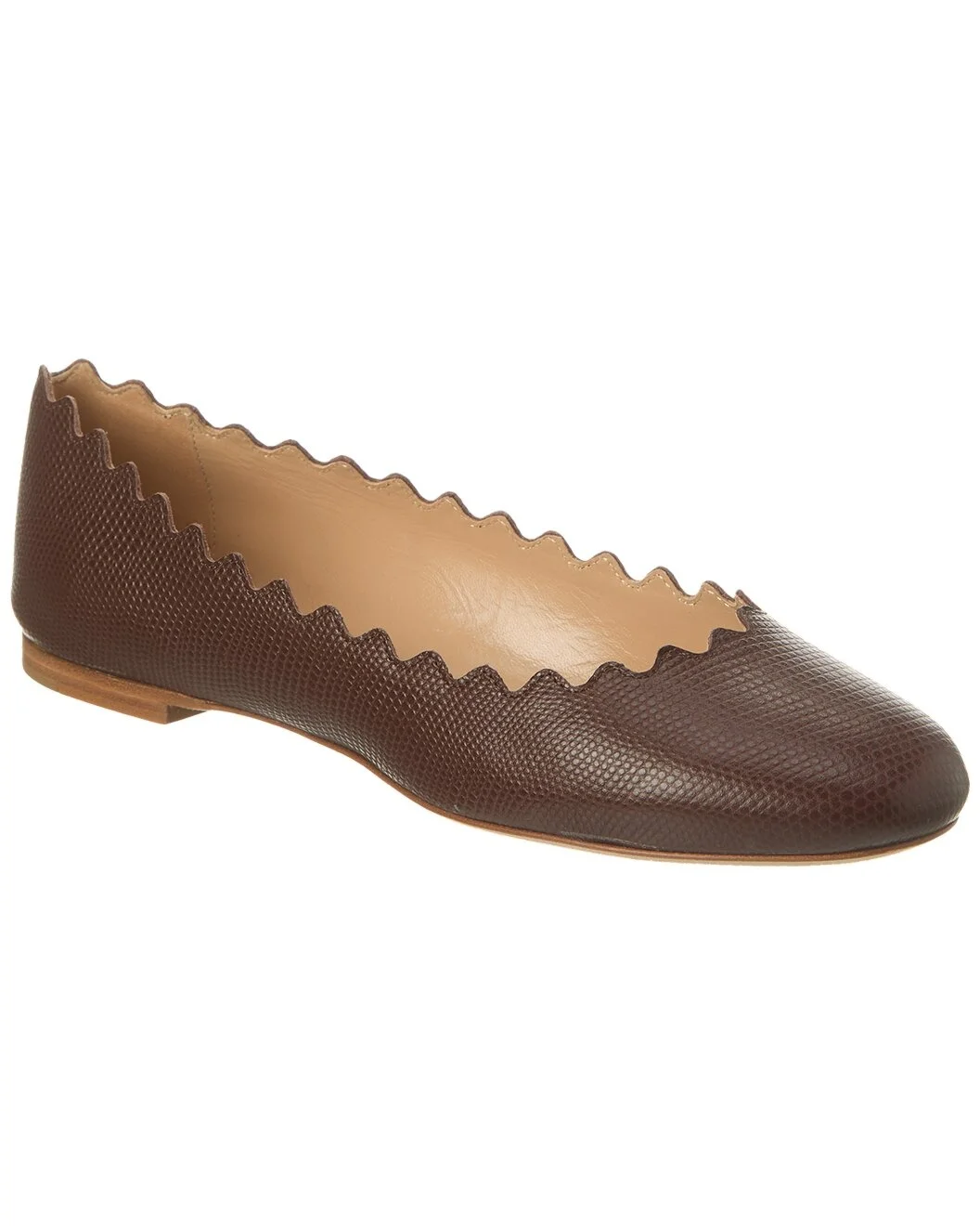 Chloé Lauren Scalloped Leather Ballerina Flat - 1