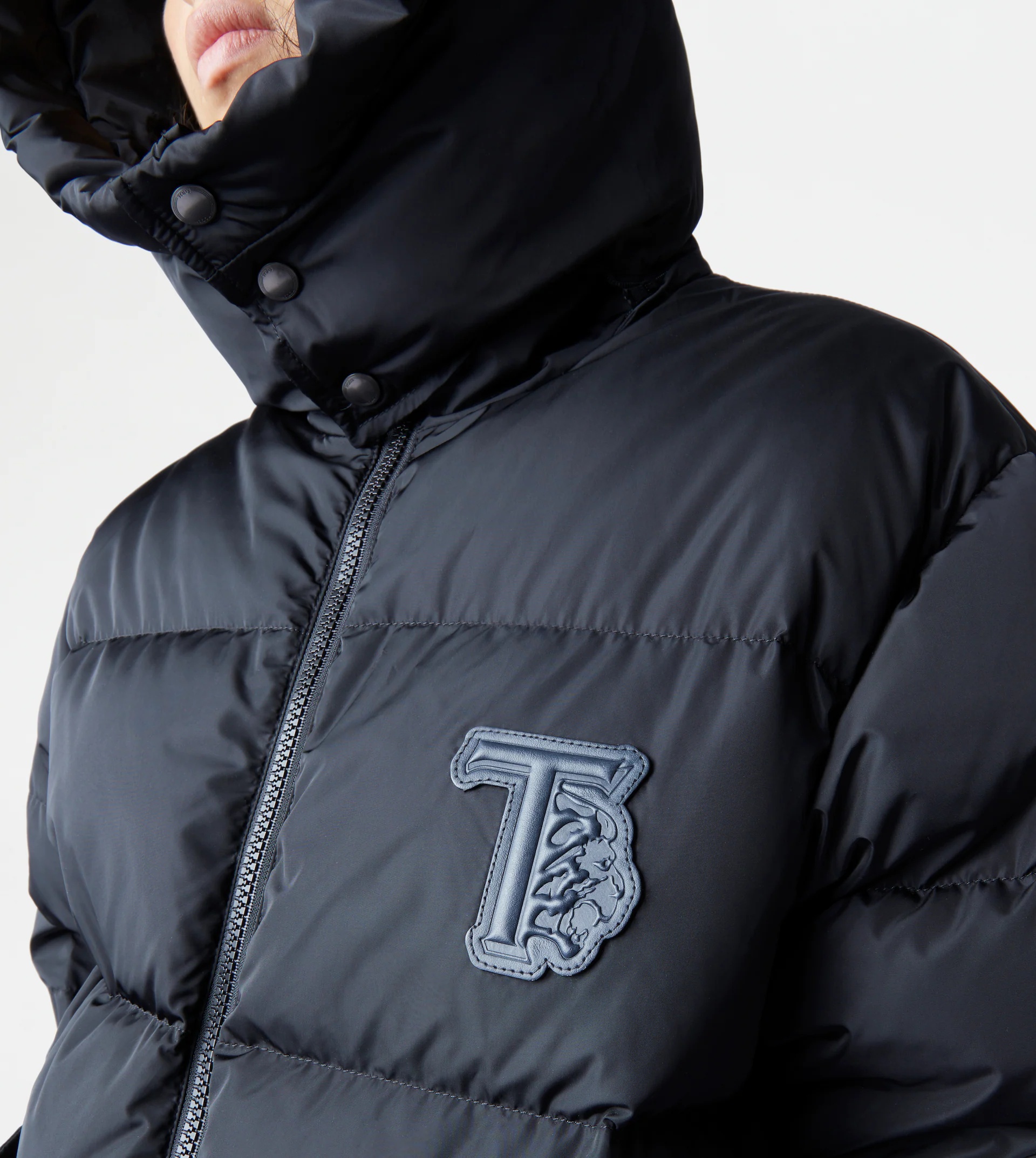 HOODED OVER DOWN JACKET - BLACK - 5