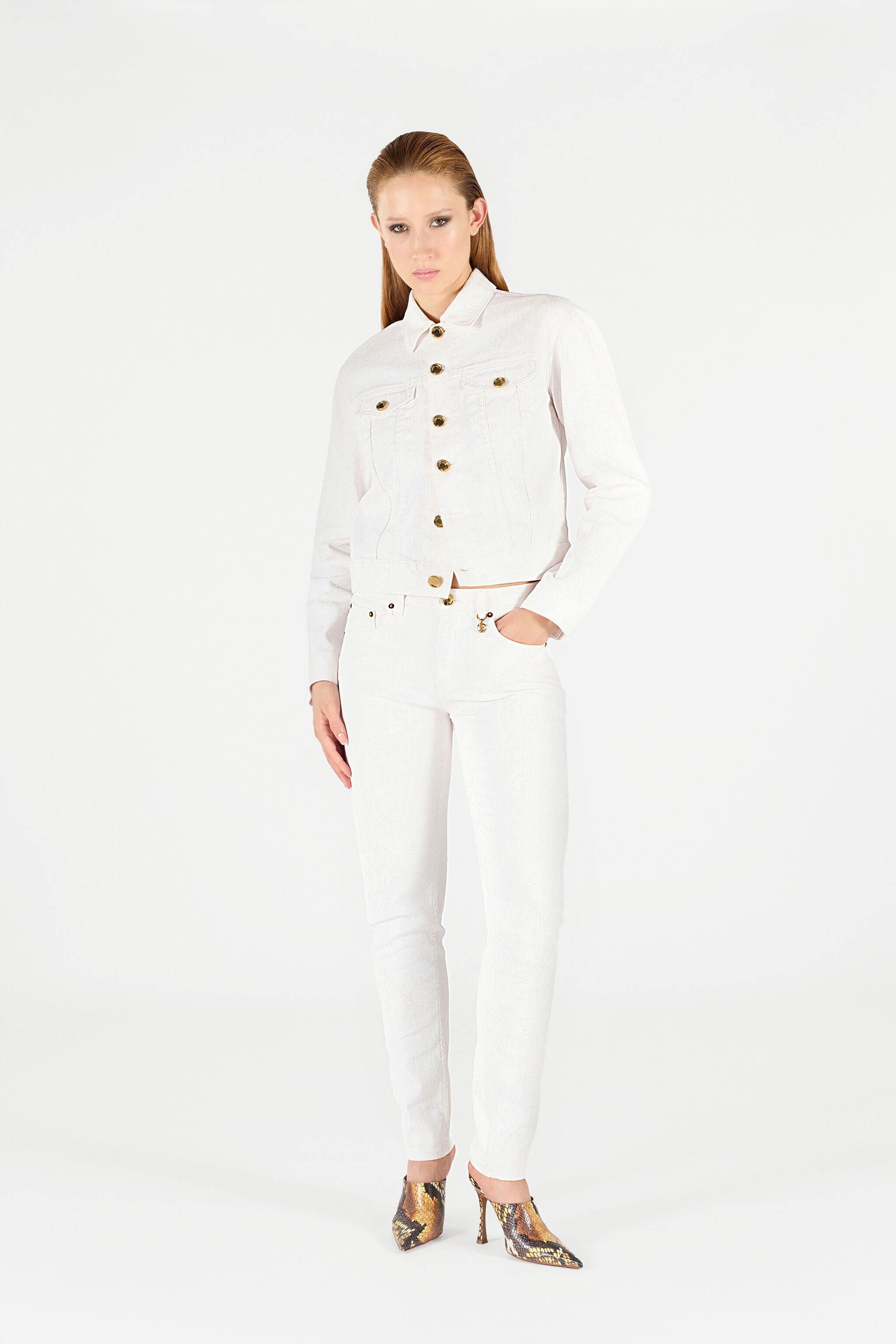 Denim Jacket with Gold Buttons - 2