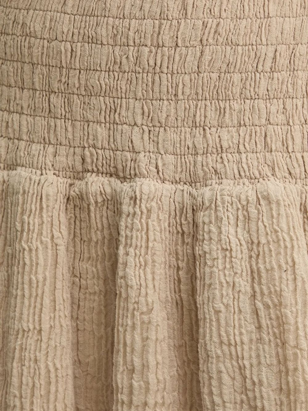 smocked-waist midi A-line skirt - 3