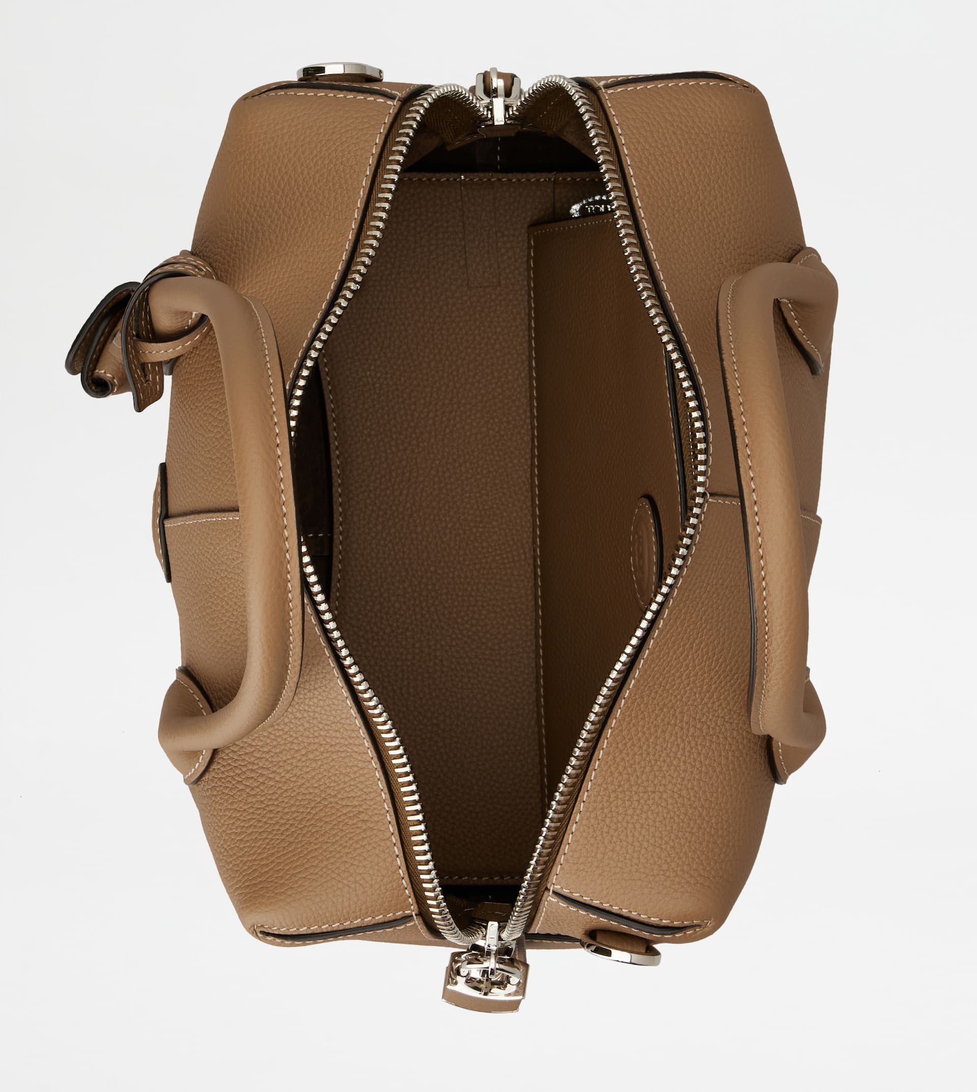 Tod's TOD'S DI BAG BAULETTO IN LEATHER MINI - BEIGE | REVERSIBLE