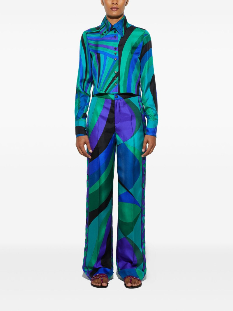 PUCCI Pesci-patterned wide-leg trousers outlook