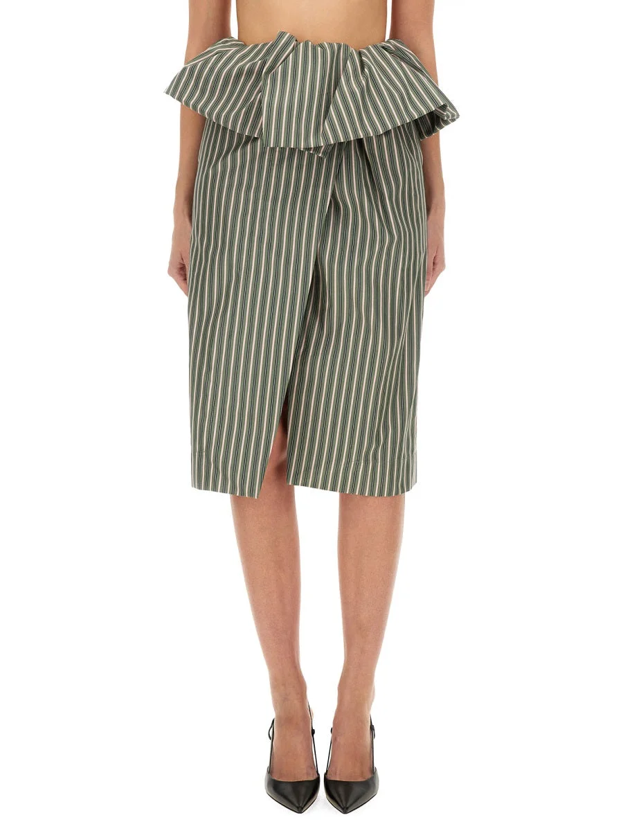 Dries Van Noten Women Striped Midi Skirt - 1