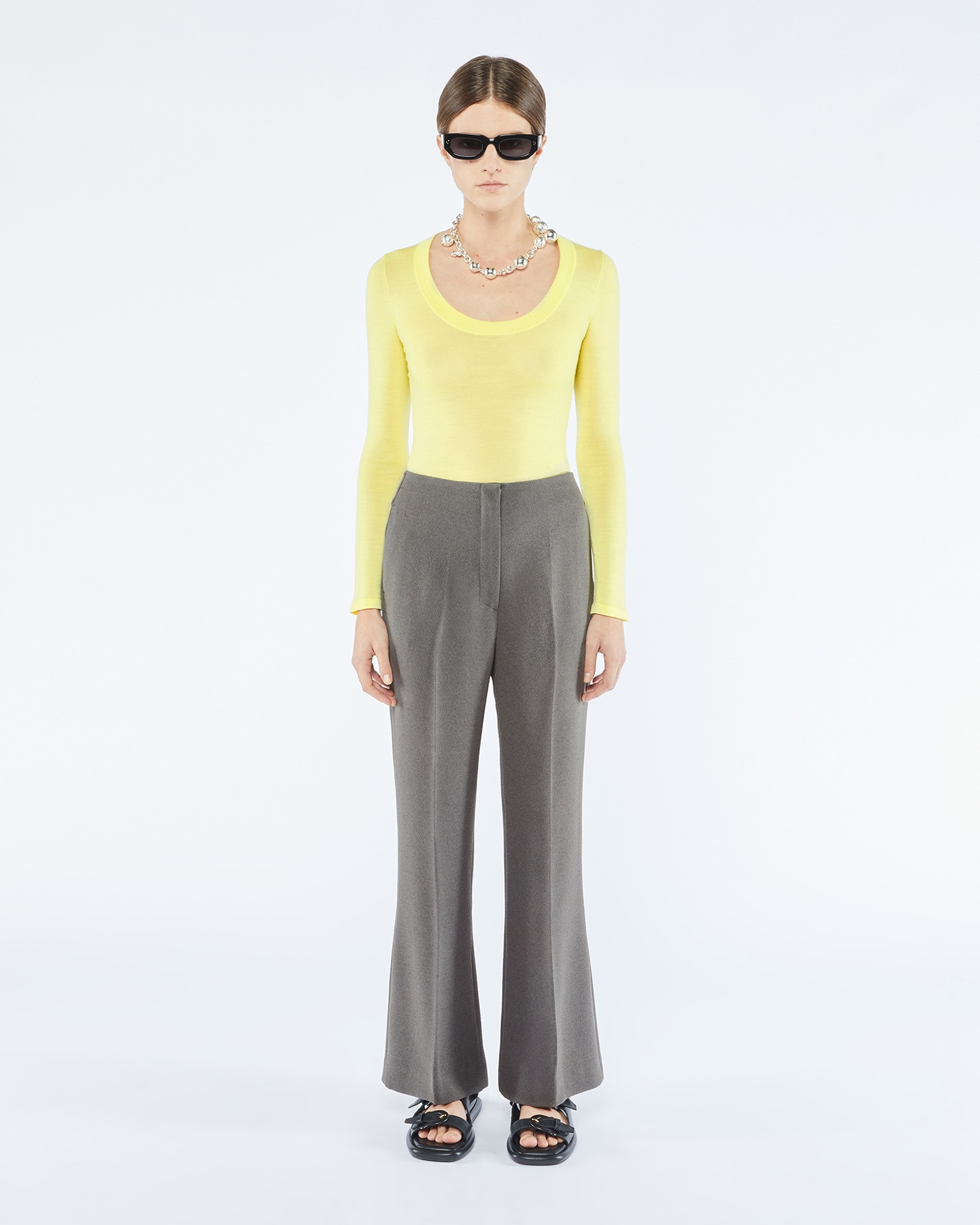ERVA - Kick flare trousers - Dark grey - 3